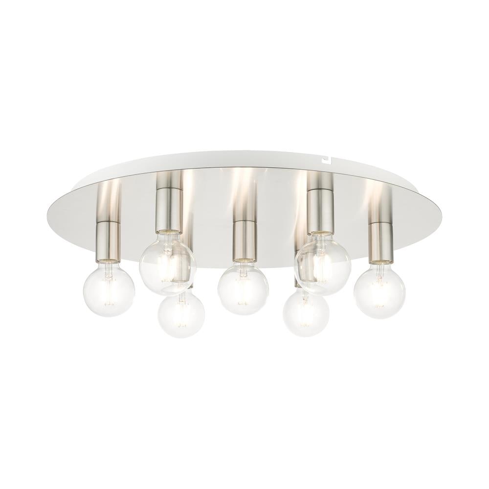 Hillview Brushed Nickel 7-Light Versatile Flush Mount