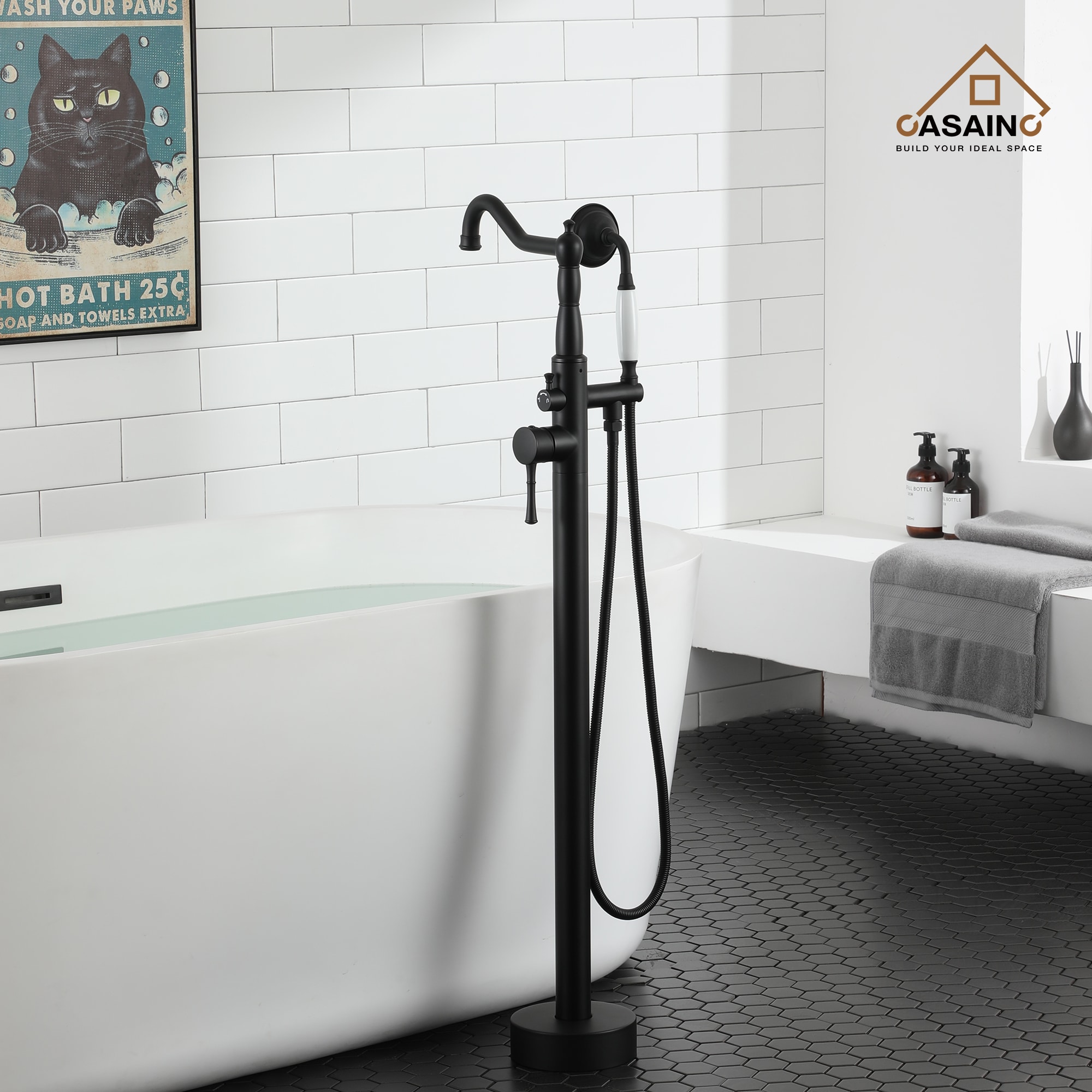 CASAINC TC01-MB Roman-Tub-Faucets - View #6