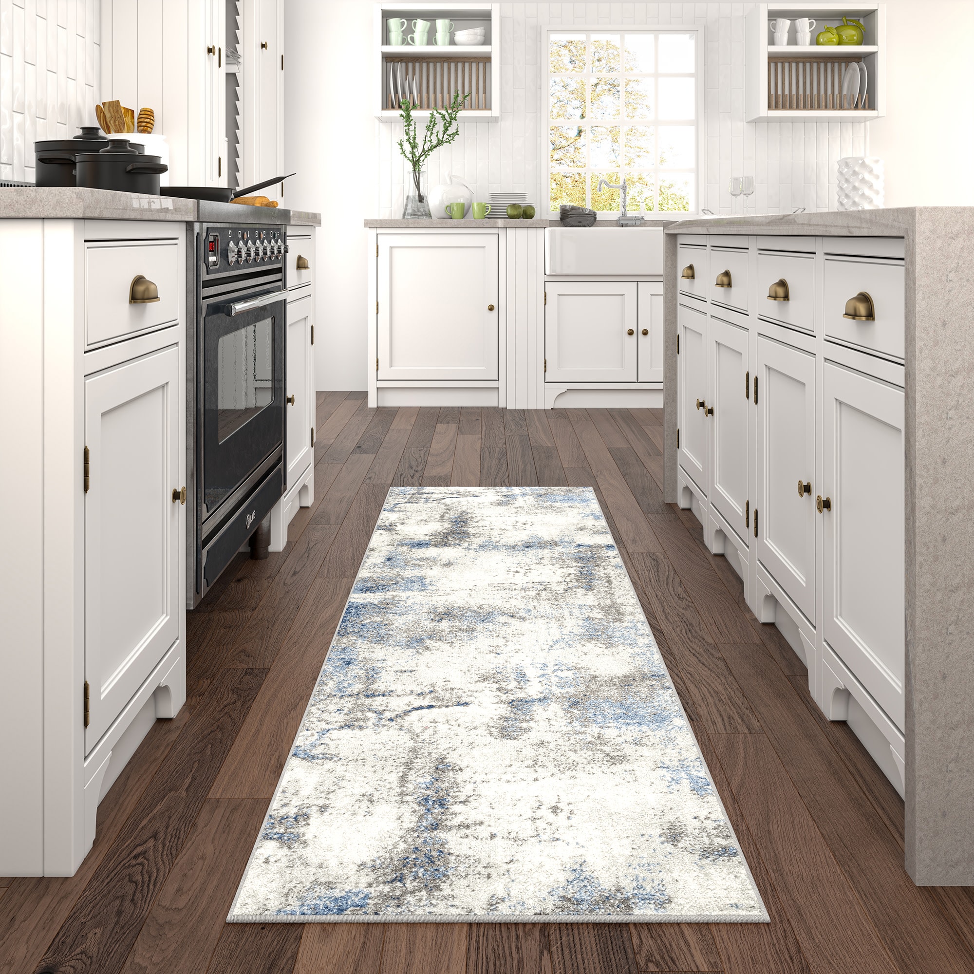 Tayse CHL1007 2X8 Chelsea 2 x 8 (ft) Loomed Polypropylene Navy Rectangular Indoor Runner rug