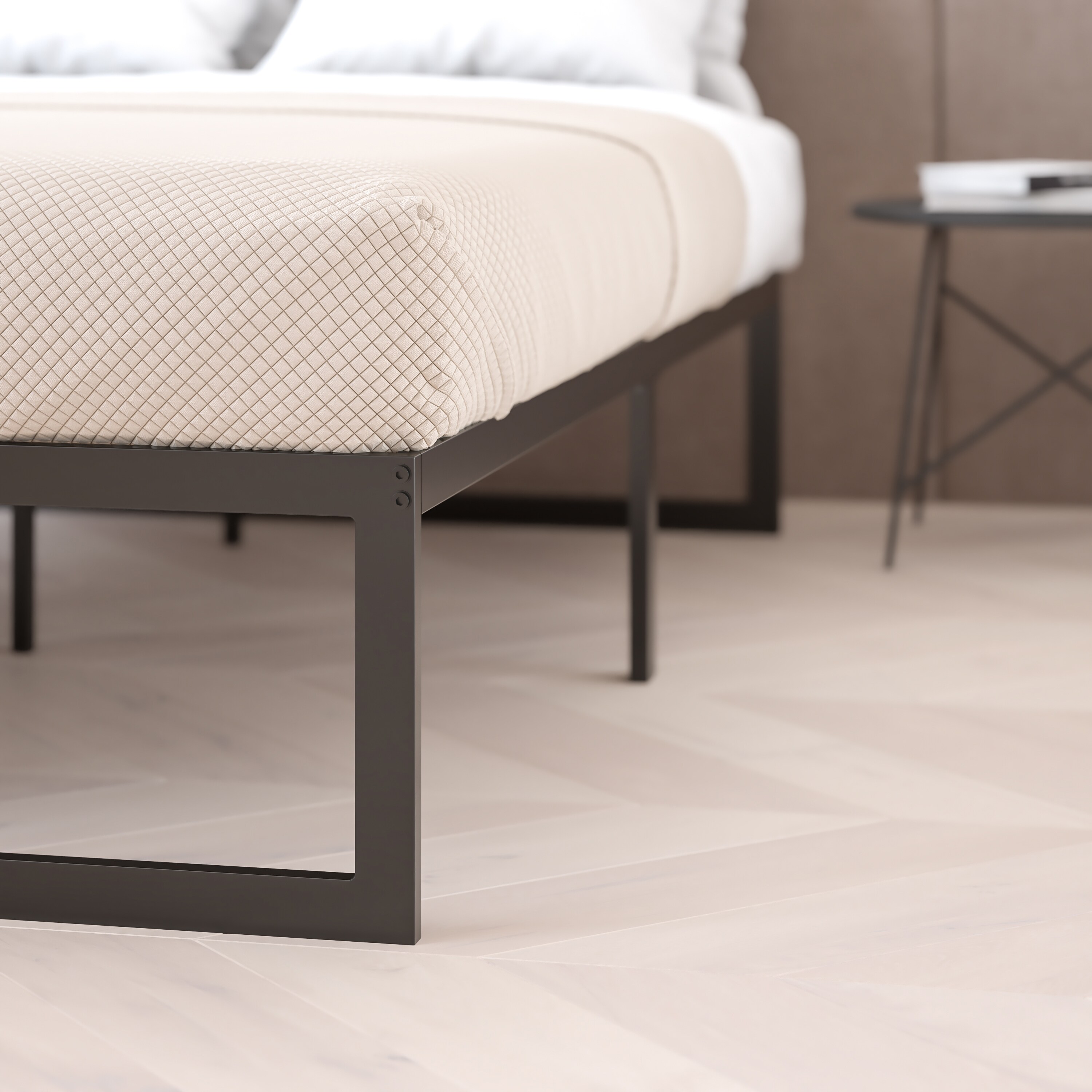 Flash Furniture Lana Black King Metal Platform Bed in the Beds department at Lowes