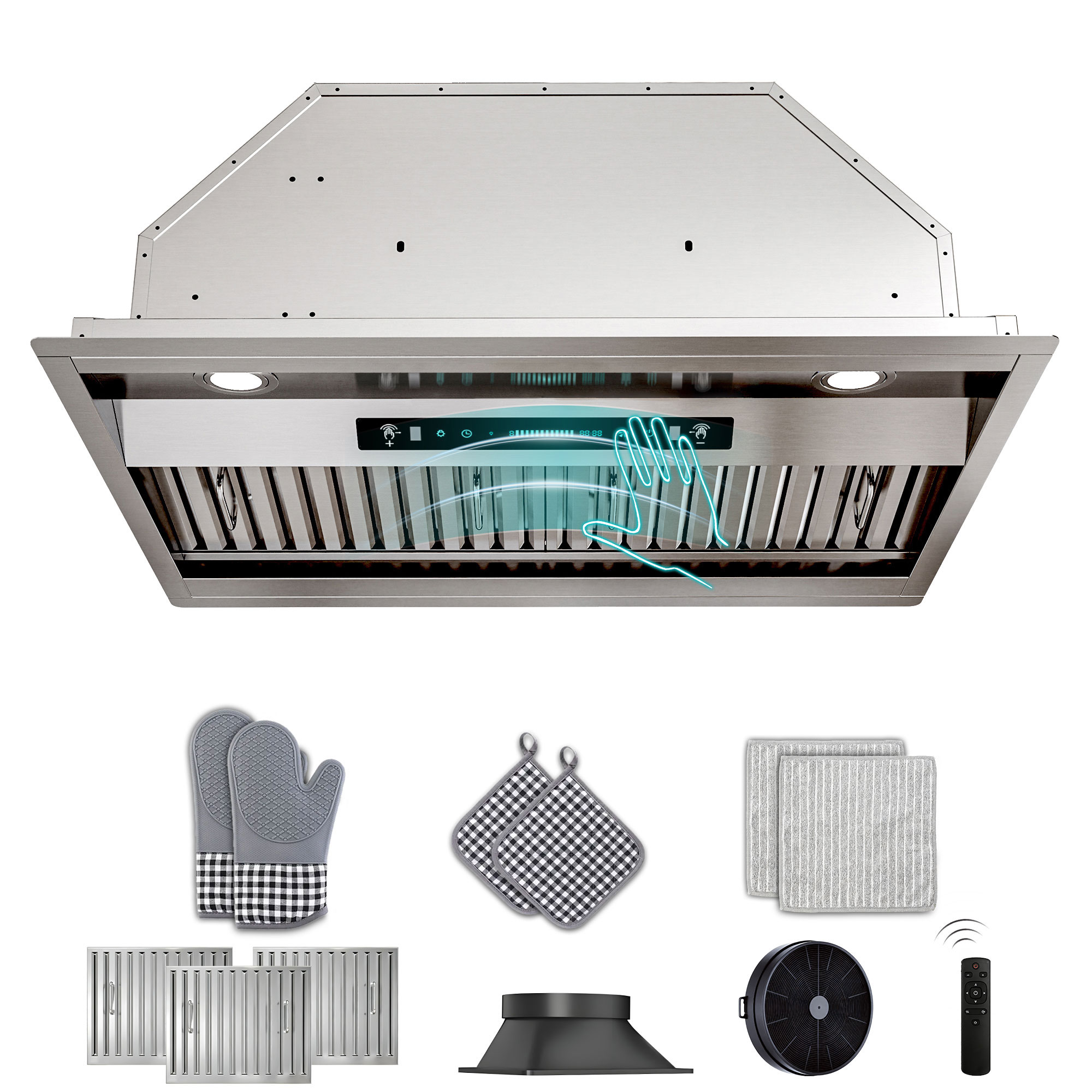 DZS DIKB02-42 42 inch Convertible 900-CFM Stainless steel Insert Under Cabinet Range Hood