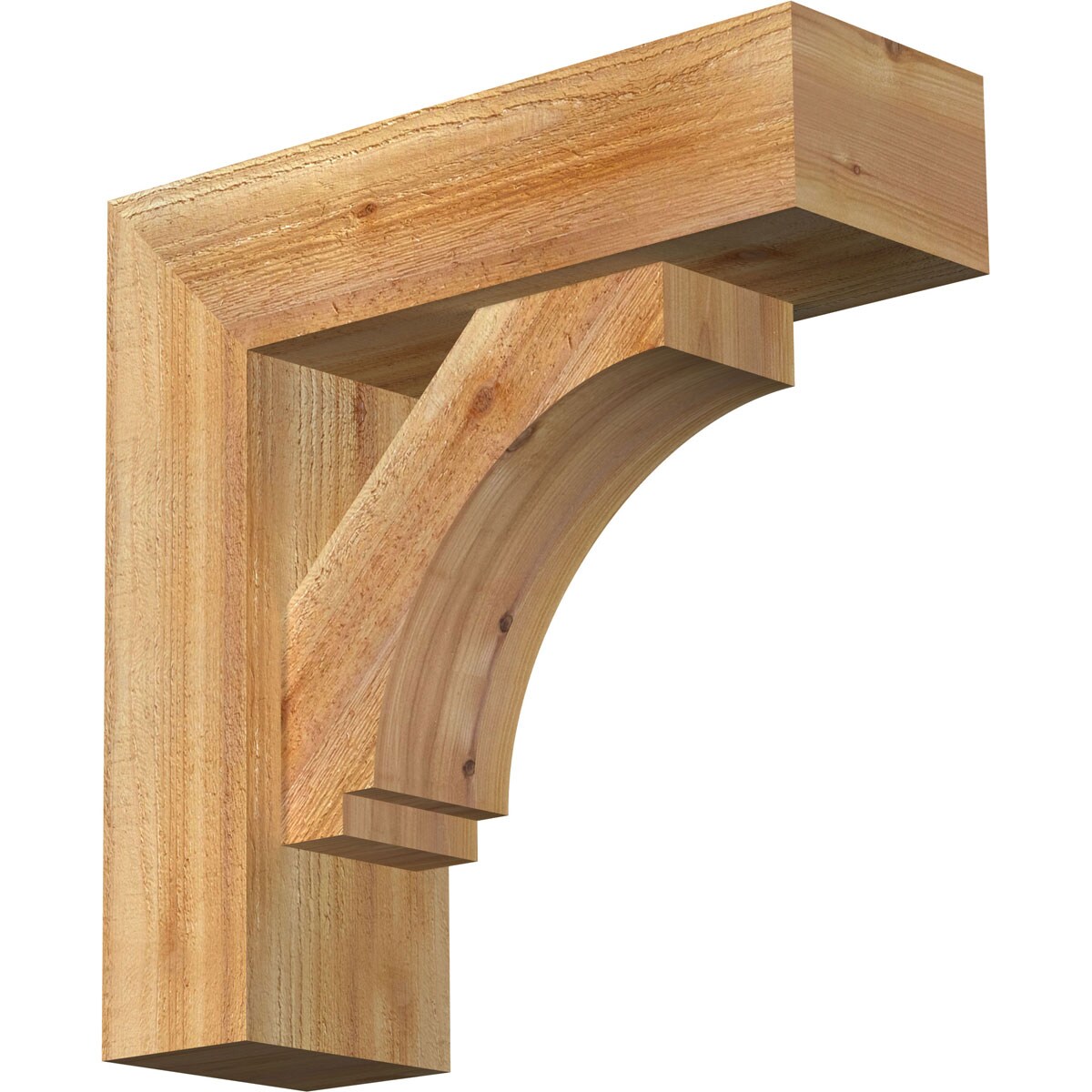 Ekena Millwork 1462634 Imperial Block Rough Sawn Bracket with Offset Brace 6-in x 18-in x 18-in Western red cedar Brown Wood Standard bracket