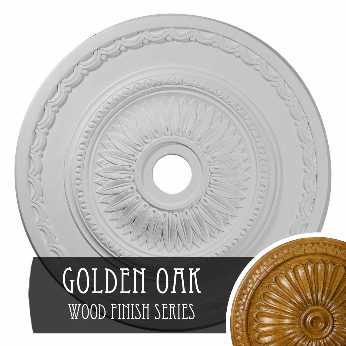 Ekena Millwork CM29SFGOS Sunflower 29.5-in W x 29.5-in L Golden Oak Polyurethane Ceiling Medallion