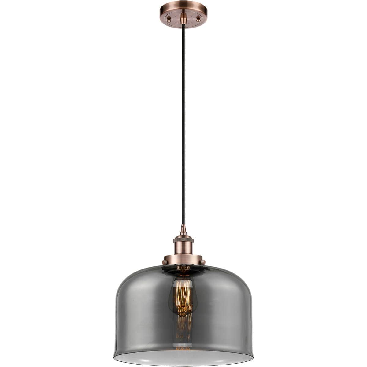 Innovations Lighting -  916-1P-AC-G73-L-LED Ballston X-Large Bell Mini Pendant Antique Copper
