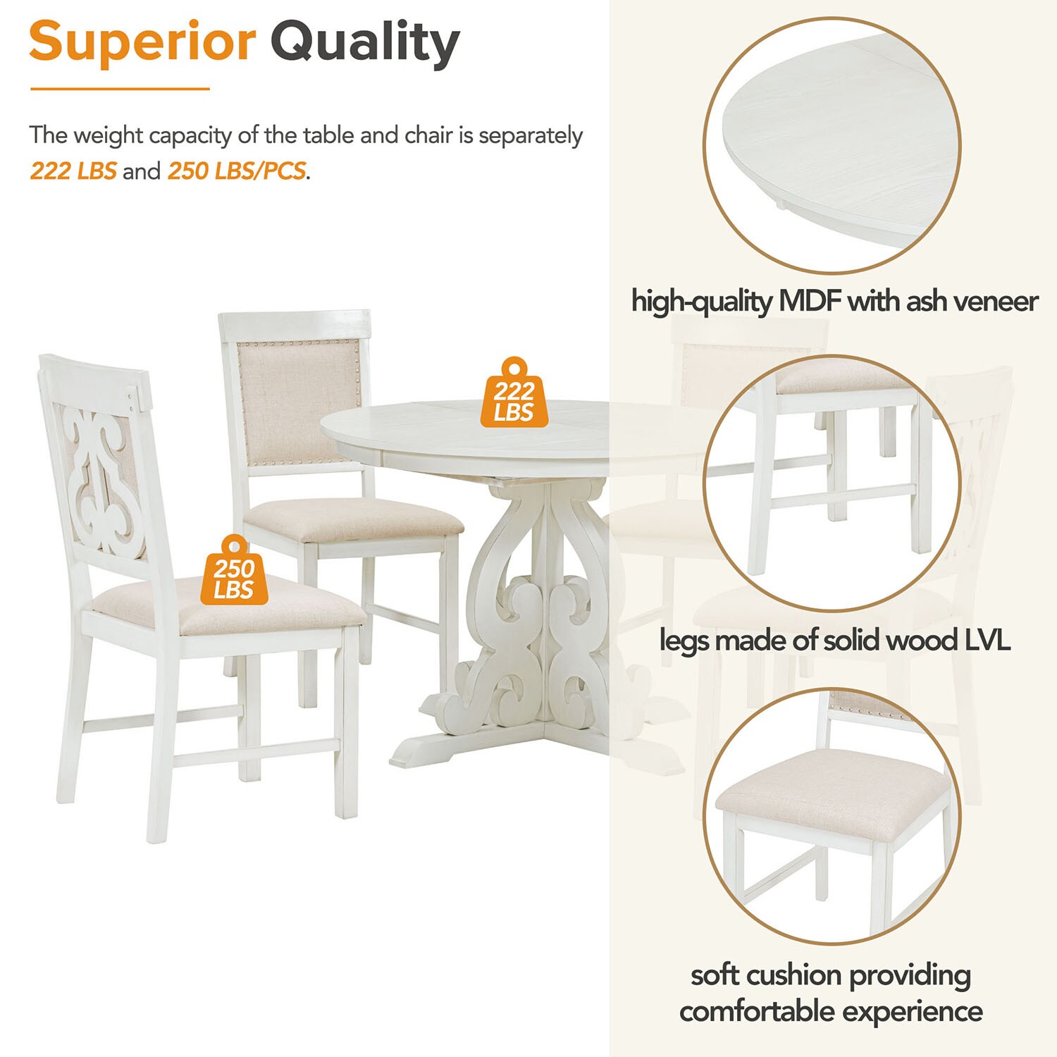 SINOFURN SYA010117WT Dining-Sets - View #12
