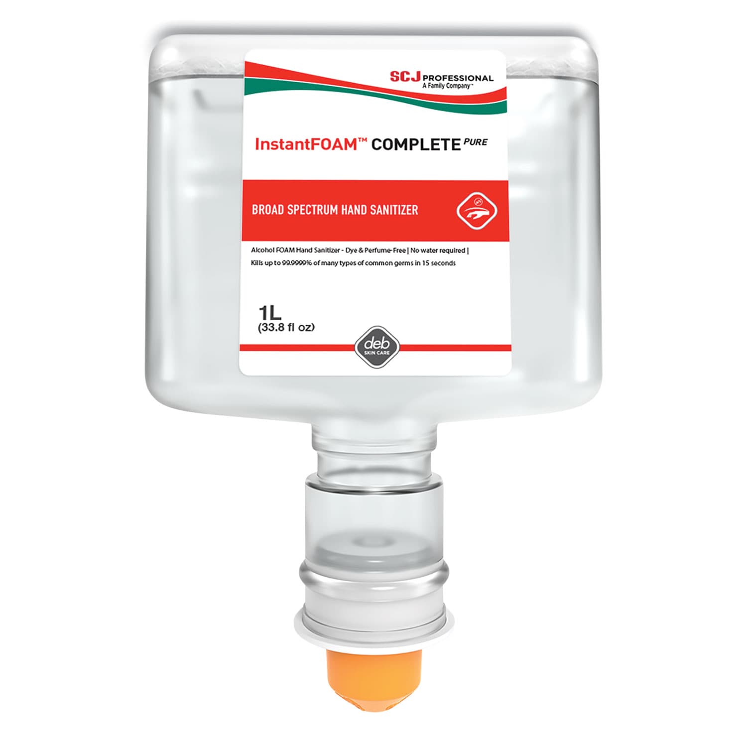 SC Johnson Professional InstantFOAM COMPLETE PURE Alcohol Hand Sanitizer 1 L Refill Fragrance-Free 3/Carton