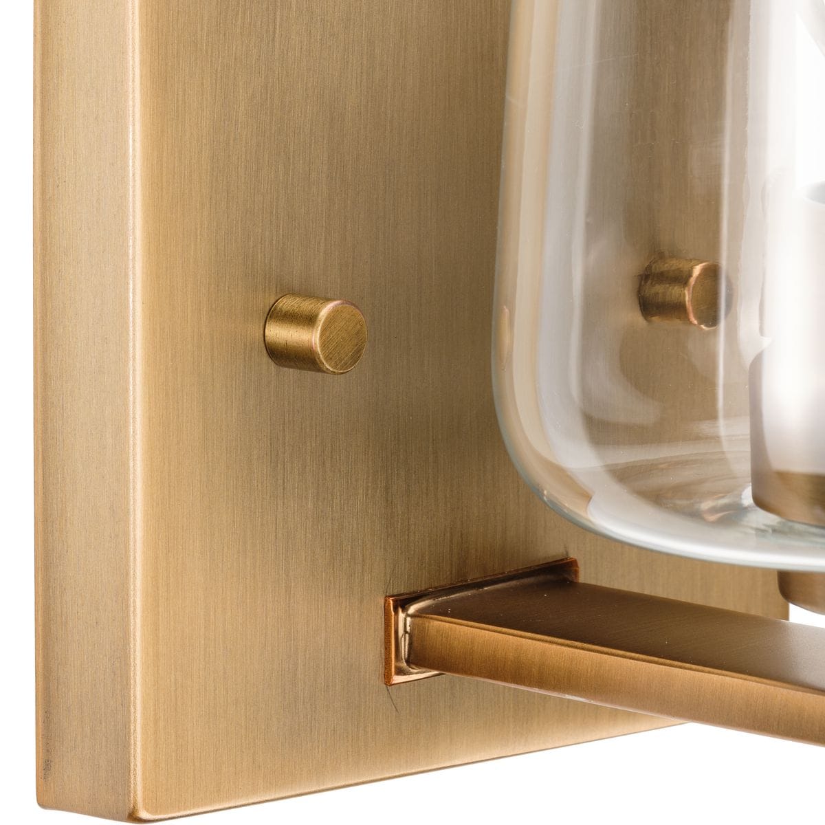 Calais Vintage Brass Dimmable Wall Sconce with Clear Glass Shade