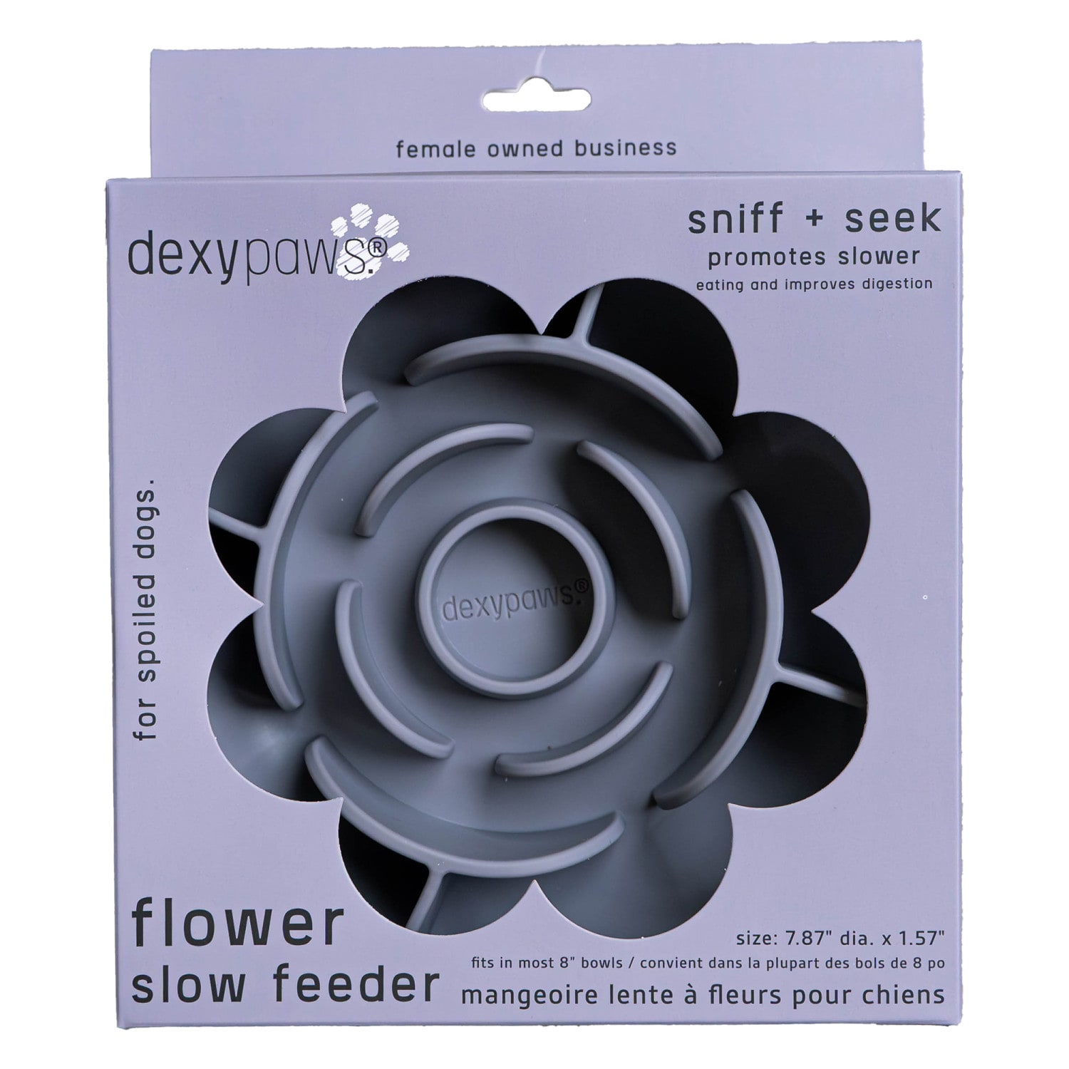 Dexypaws Flower Slow Feeder 10-oz Silicone Dog/Cat Feeding station Feeder