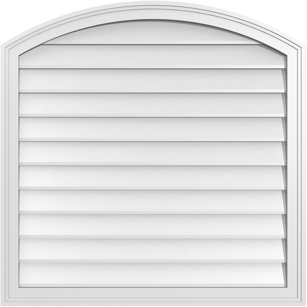 Ekena Millwork GVPAR34X3402SN 34-Inches x 34-Inches Off-white Round top PVC Gable Louver Vent