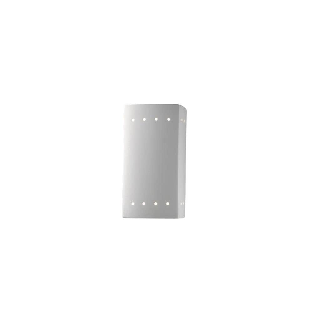Justice Design Group CER-0920W-BIS Ambiance 1 -Light 9.5-in H White Hardwired Outdoor Wall Light