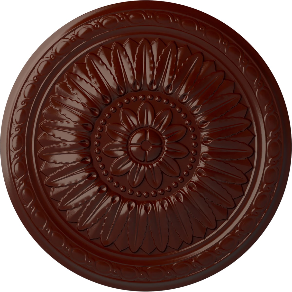 Ekena Millwork CM24TEBMF Temple 24-in W x 24-in L Painted Brushed Mahogany Polyurethane Whole Ceiling Medallion