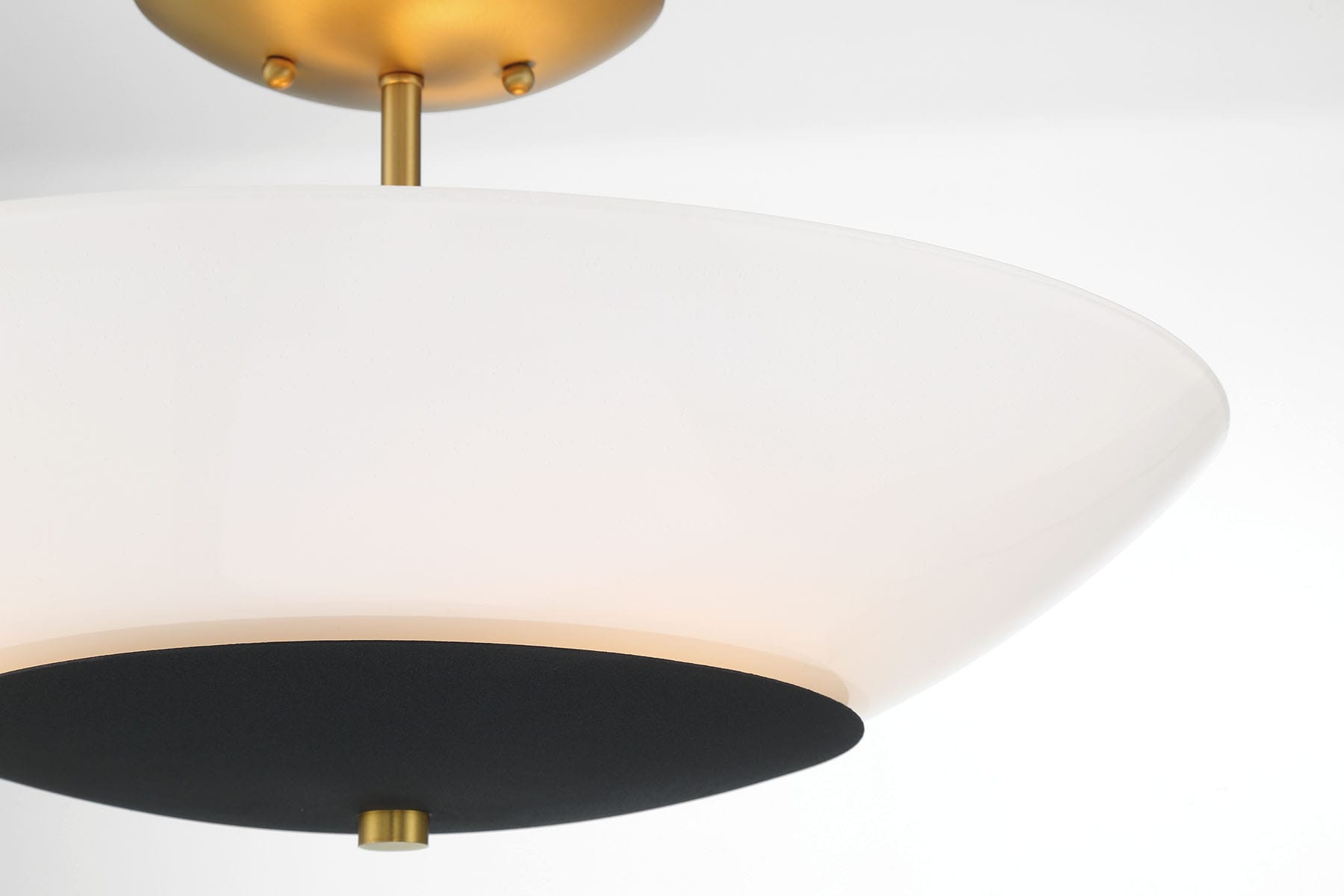Sand Coal and Soft Brass 19" Glass Bowl Ceiling Fixture