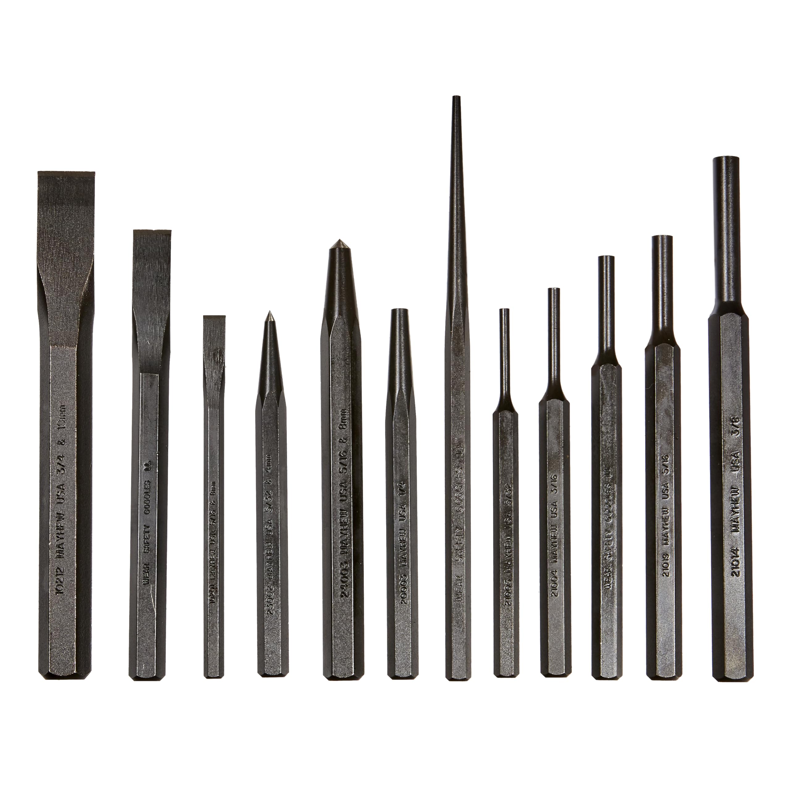 Mayhew  MH61412 Tools 66258 Punch Chisel Set (Metric) 12 piece multi one size