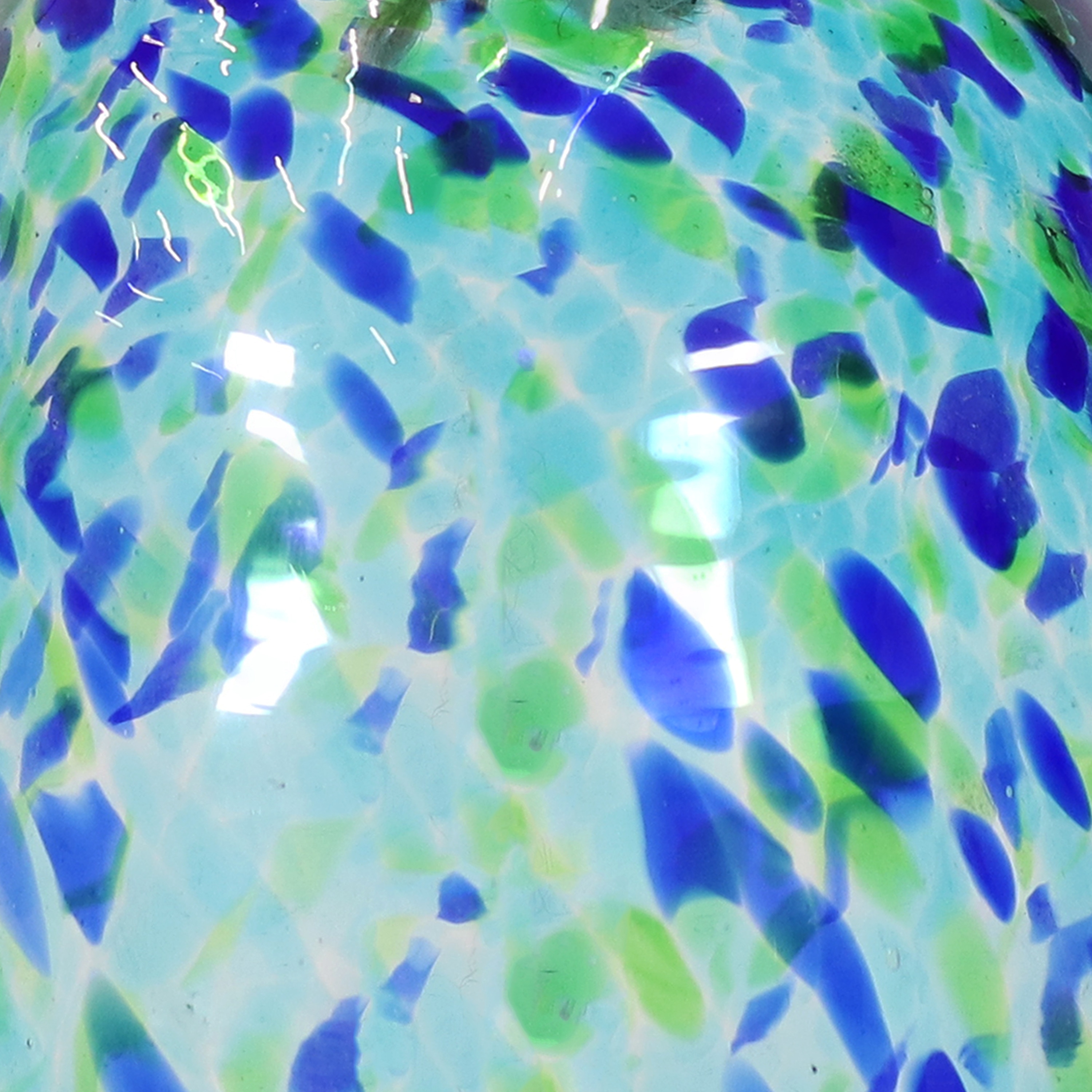 Blue and Green Speckled Glass Wind Chime Bell