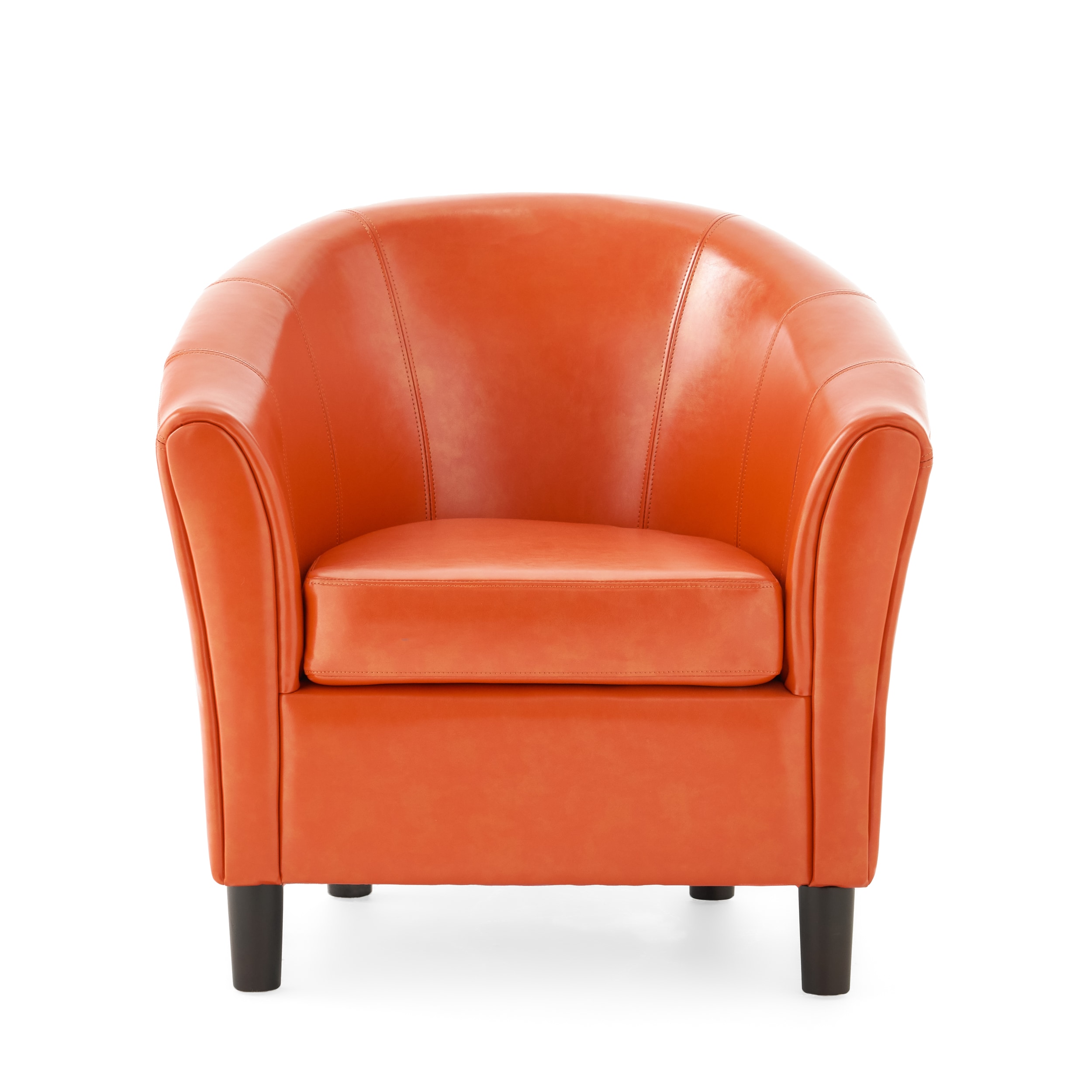 Christopher Knight Home 213807 Napoli Transitional Bonded Leather Club Chair by -Orange