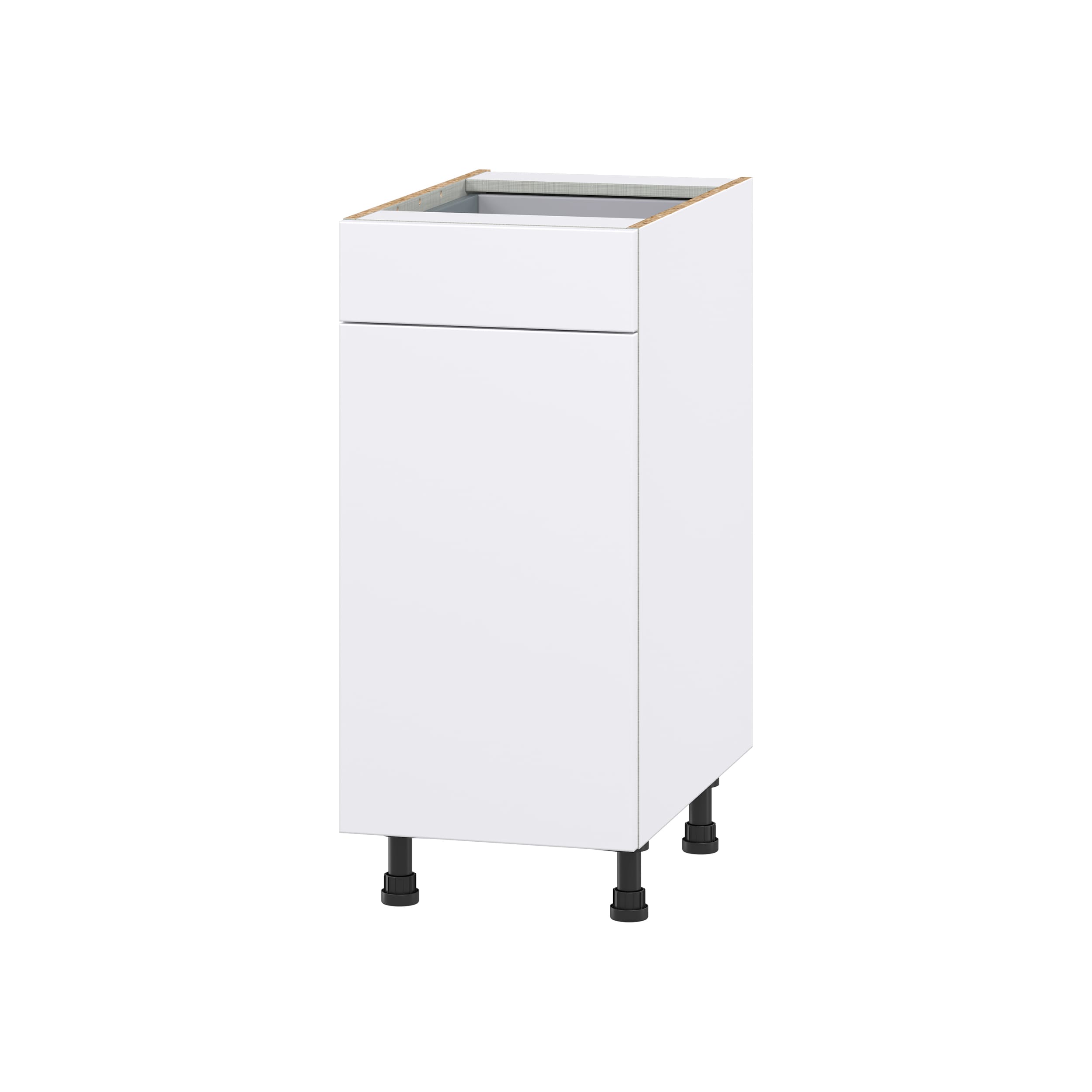 Hugo&Borg DSB15(L/R)-LA Lasalle 15-in W x 34.5-in H x 24-in D Bright White Slab Base Fully assembled Cabinet (Flat Panel Slab)