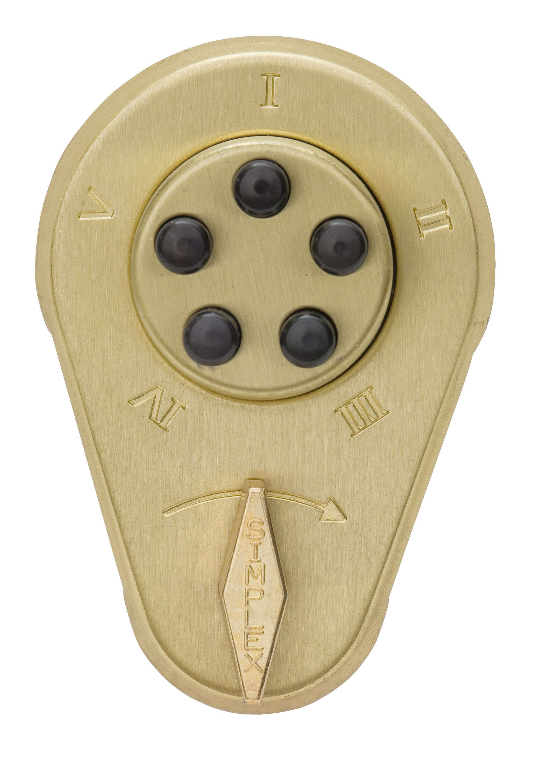 SIMPLEX 9040000 04 41 900 Satin Brass Keyless Pushbutton Auxiliary Deadbolt