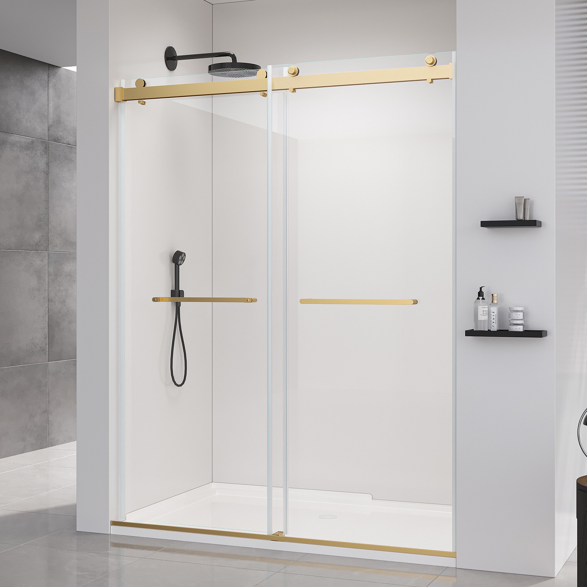 LIVIZA GLSHG3672MB-BLC Shower-Doors - View #5