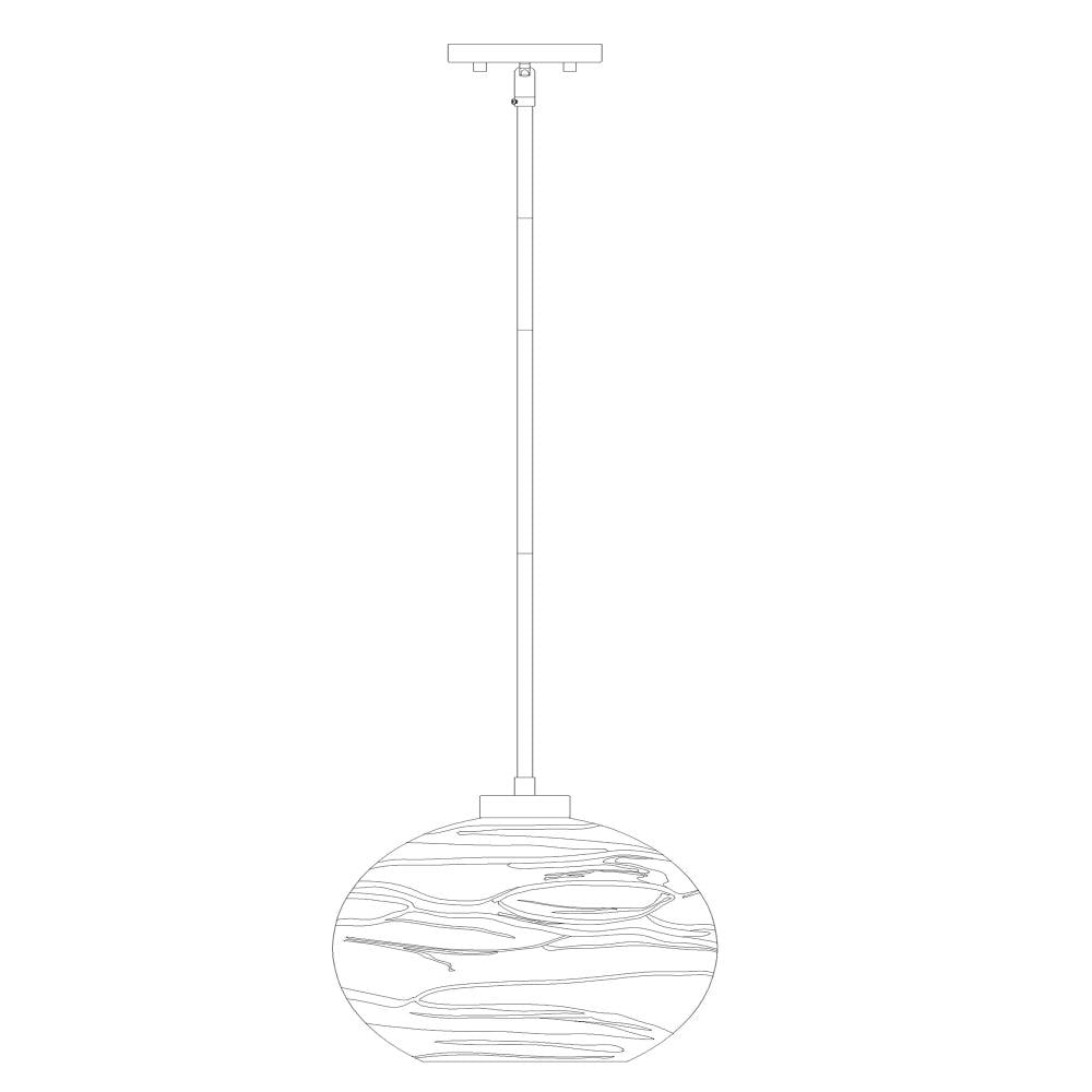 12-Inch Clear Glass Globe Pendant Light, Brushed Nickel