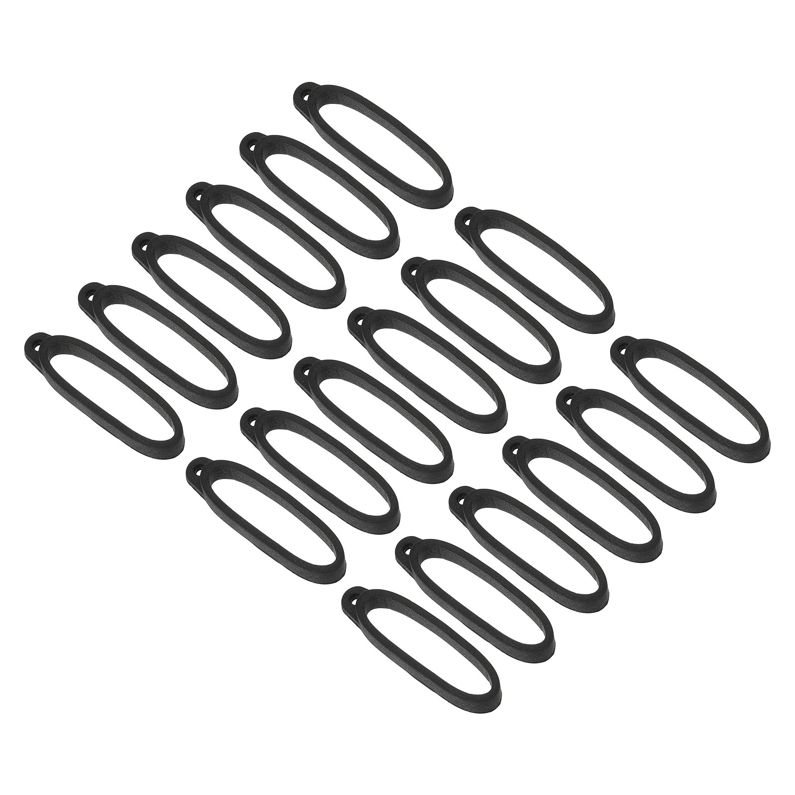 PATIKIL Anti-Lost Silicone Rubber Rings 18pcs Joint Holder Ring Multipurpose Adjustable Anti-Slip Band Holder Replacement O Ring for Insert Badge Pen Lanyard Keychain Leash Black #S26050800UX2621