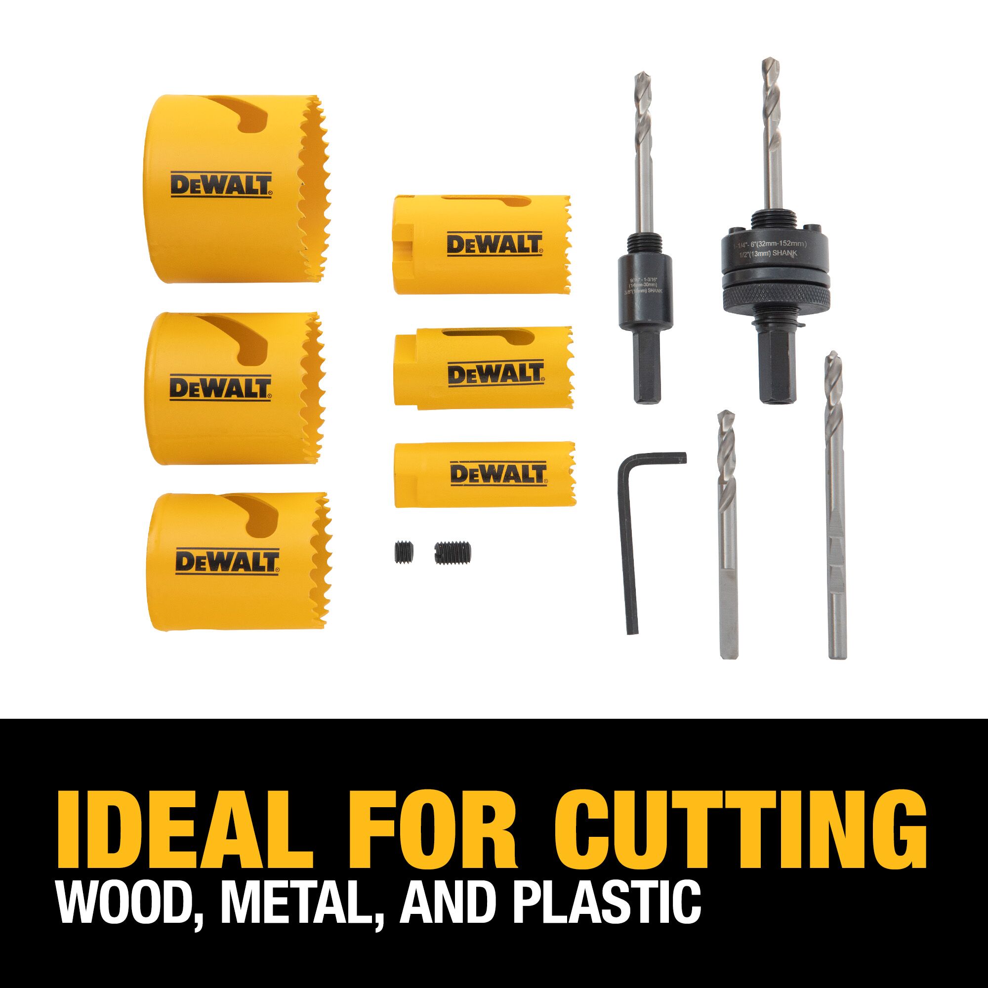 DEWALT Bi-metal Non-arbored Hole Saw Kit Set (9-Piece) with Hard