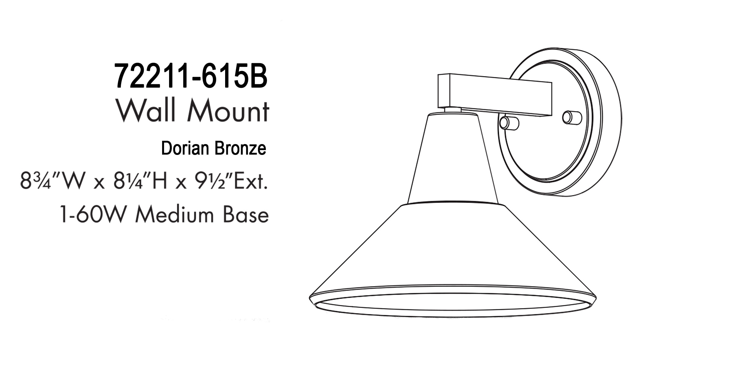 Bay Crest 8.25" Dorian Bronze Outdoor Wall Sconce