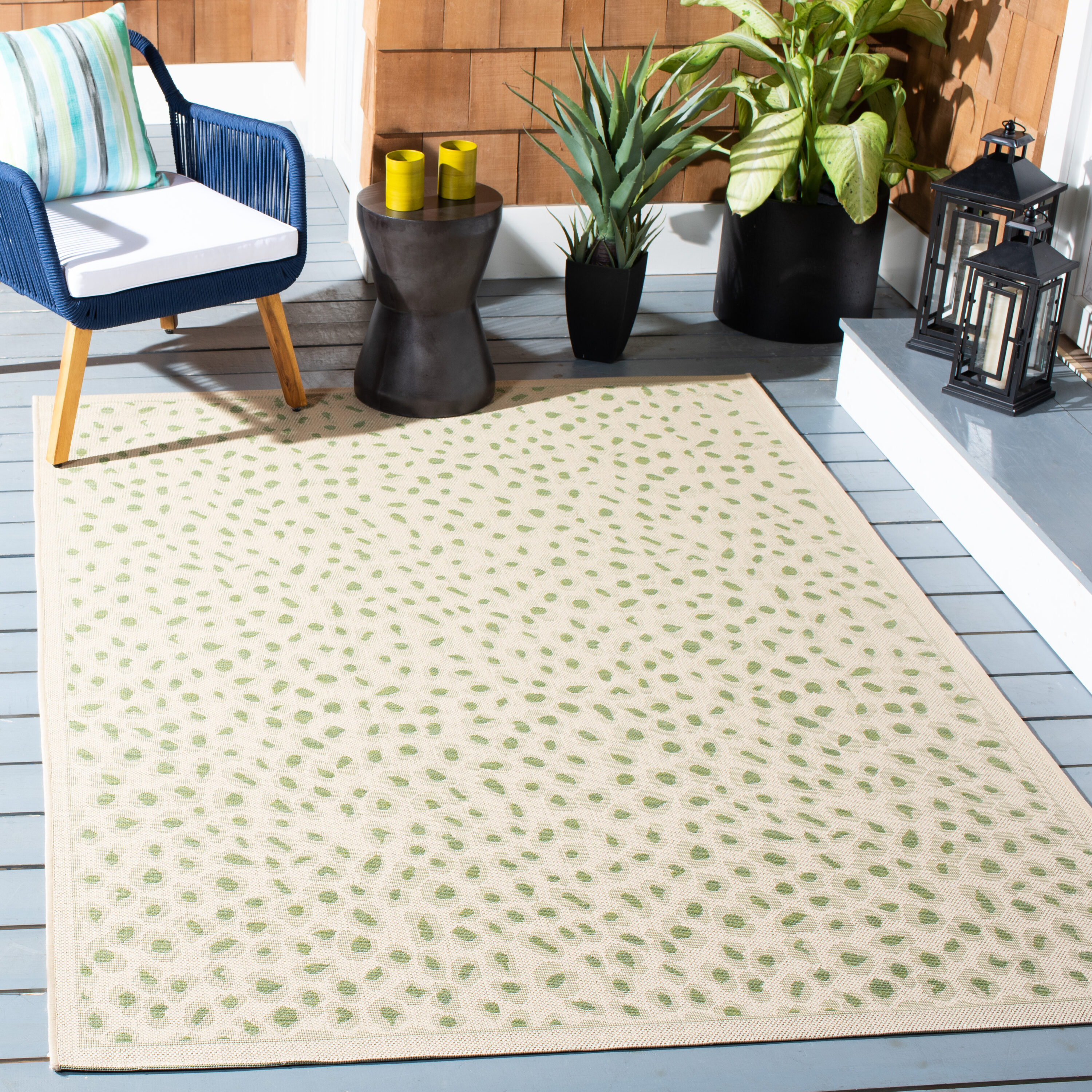 Safavieh - Courtyard  Cy6104-45312 Beige Green 5 x 8 Rectangular Area rug