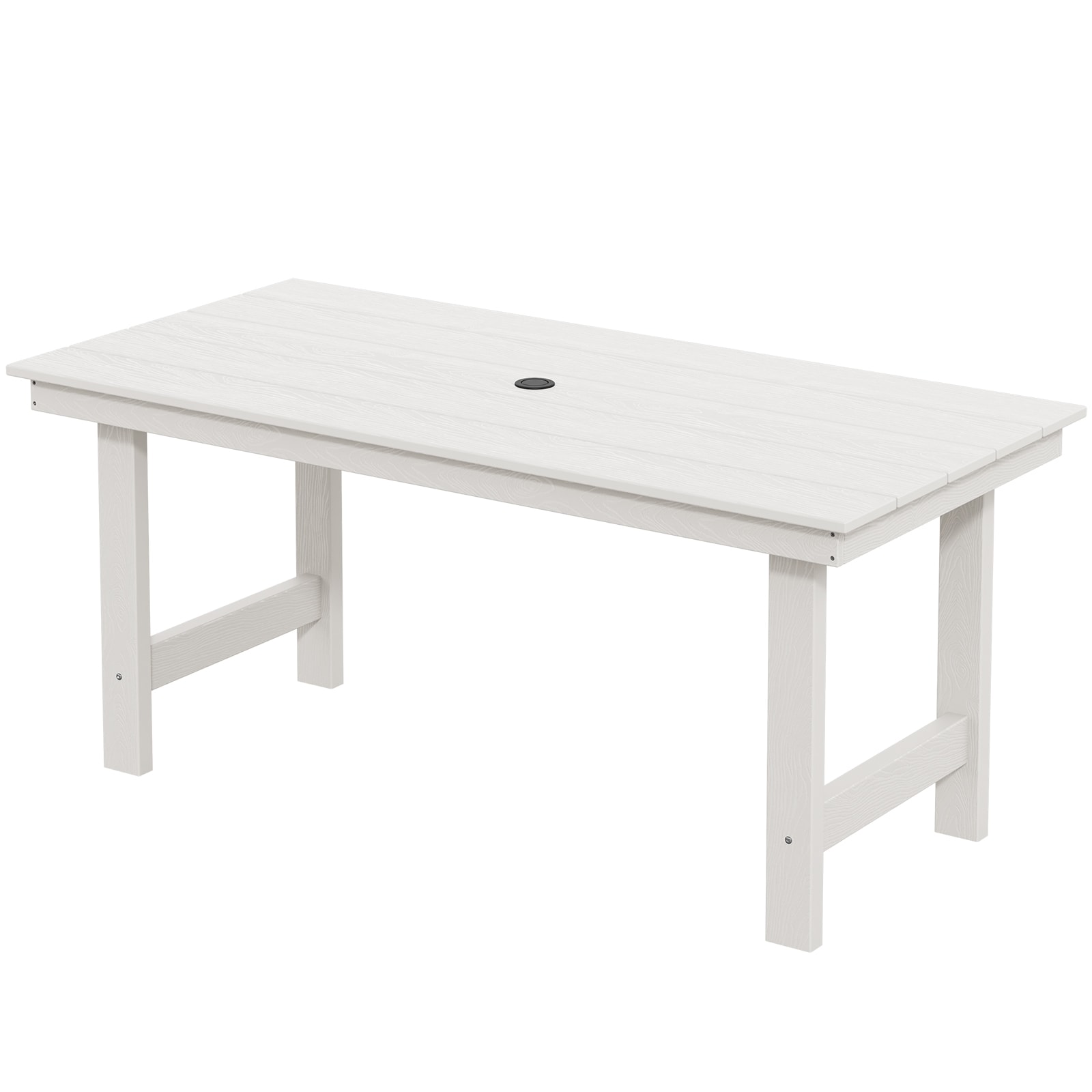 JEAREY JYCZ-WE HDPE Rectangle Patio Dining Table Rectangle Outdoor Dining 32.1-in W x 66.9-in L with Umbrella Hole