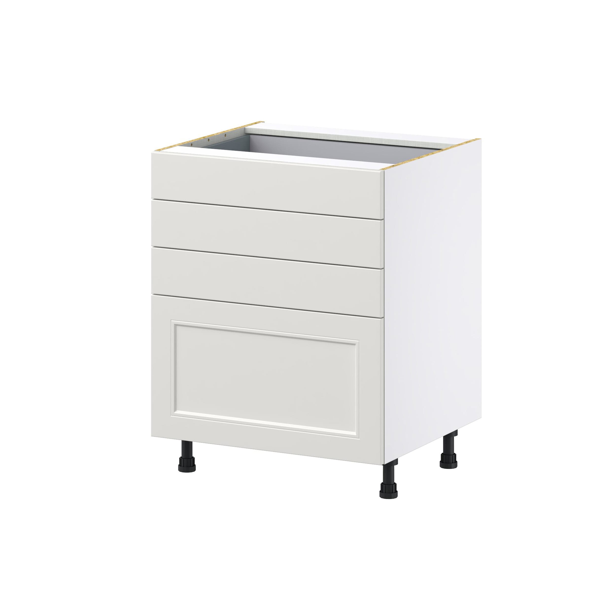 Hugo&Borg Belcourt 27-in W x 34.5-in H x 24-in D Gray Painted 6-Drawer Base Fully Assembled Cabinet (Recessed Panel Style)