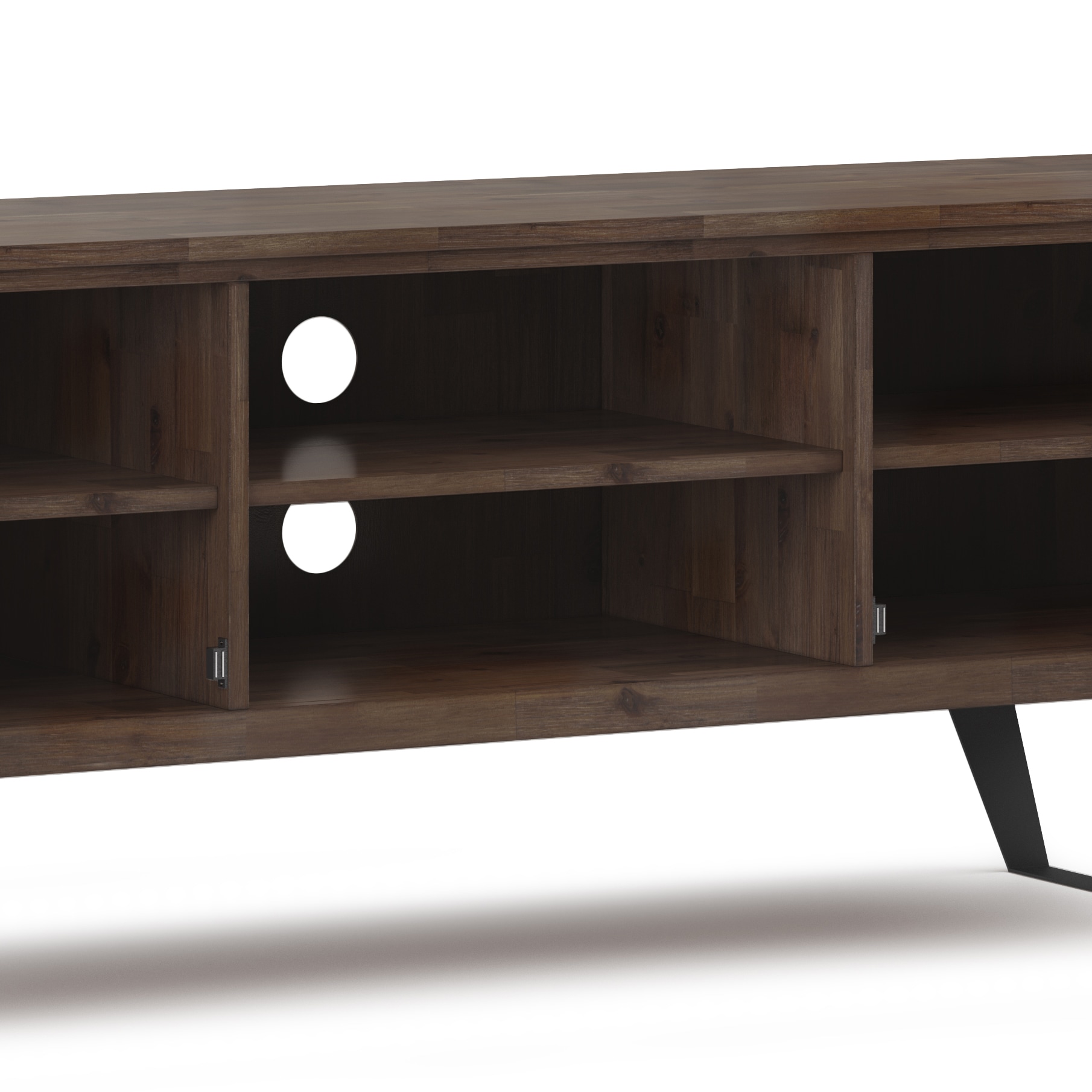 Lowry 63" Rustic Brown Acacia TV Stand with Metal Legs