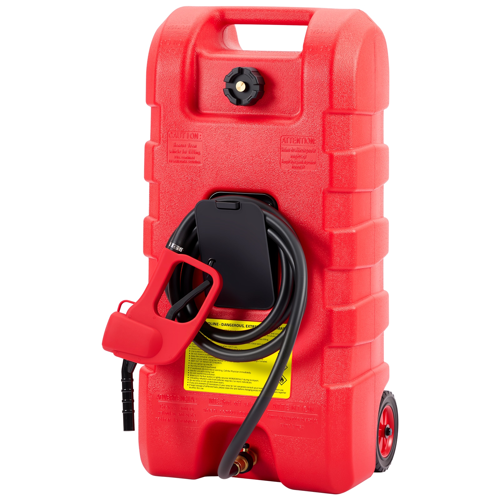 Garvee - 15 Gallon Fuel Caddy Portable Gas Fuel Tank Gas Can with Manual Transfer Nozzle Gasoline...