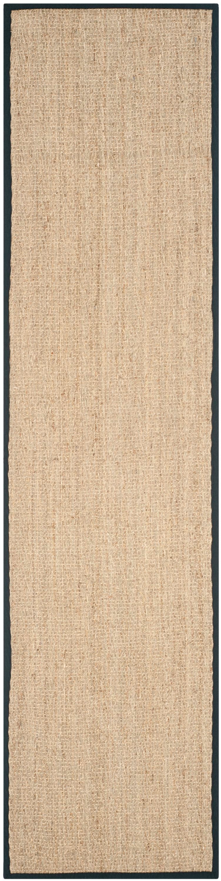 Safavieh NF115C-222 Natural Fiber Montauk 2 x 22 (ft) Loomed Seagrass Natural/Black Rectangular Indoor Chevron Coastal Runner rug