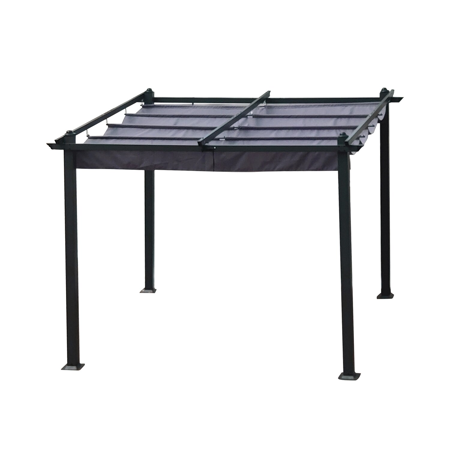 sinofurn-10-ft-x-10-ft-square-gray-metal-polyester-roof-semi-permanent