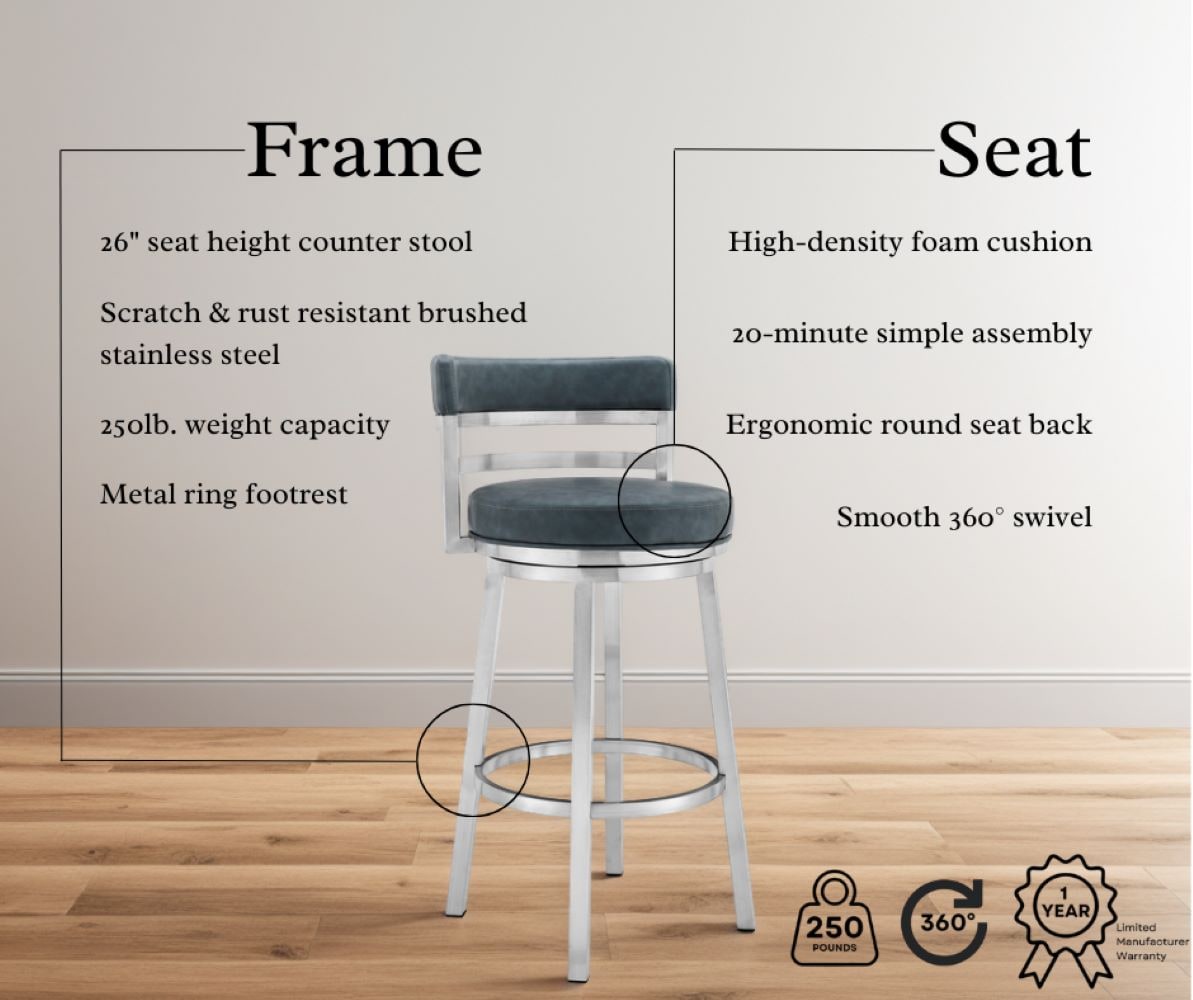 Armen Living LCMABABSBLU26 stools - View #7