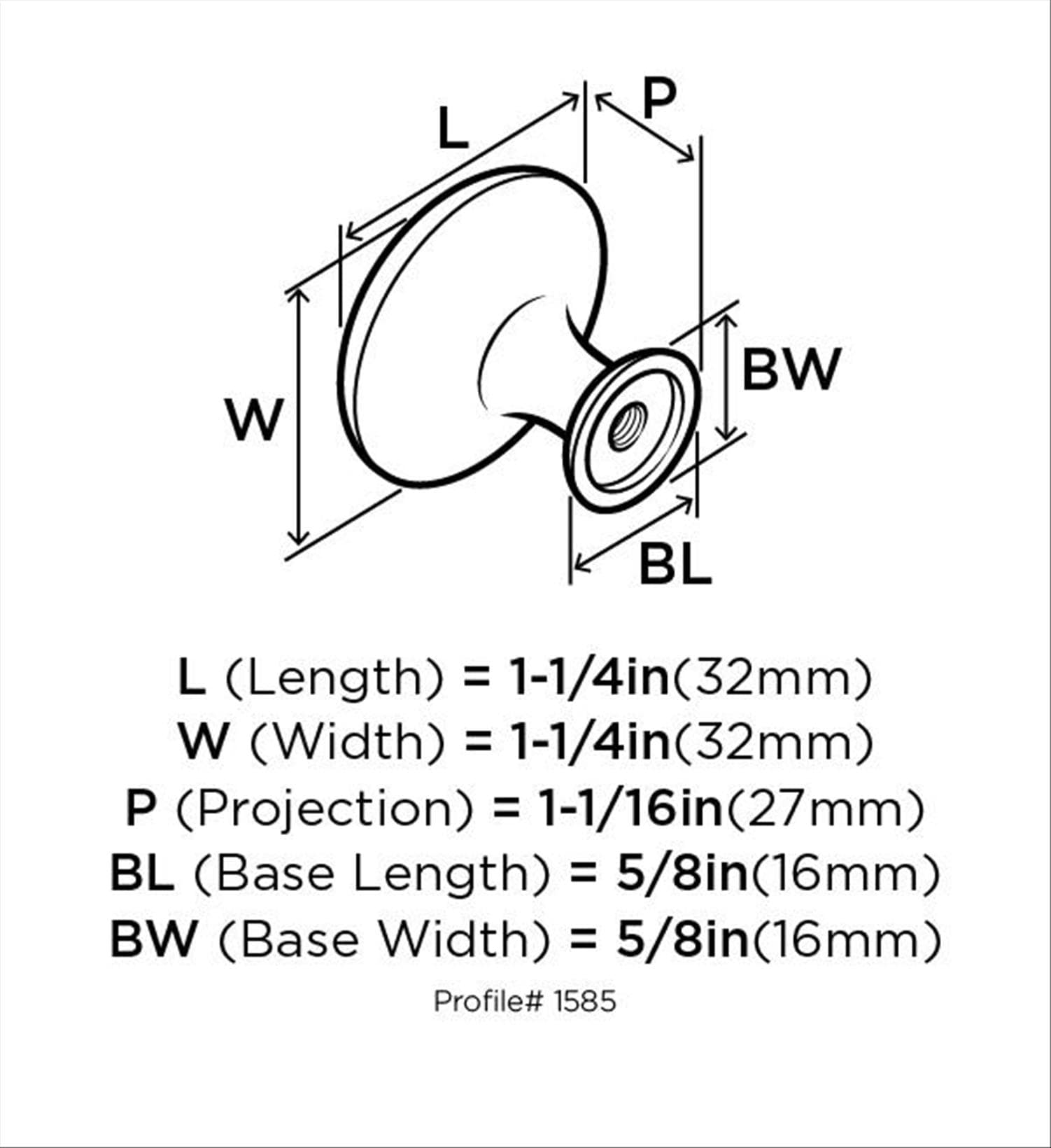 Amerock BP1585G10 Cabinet-Knobs - View #2