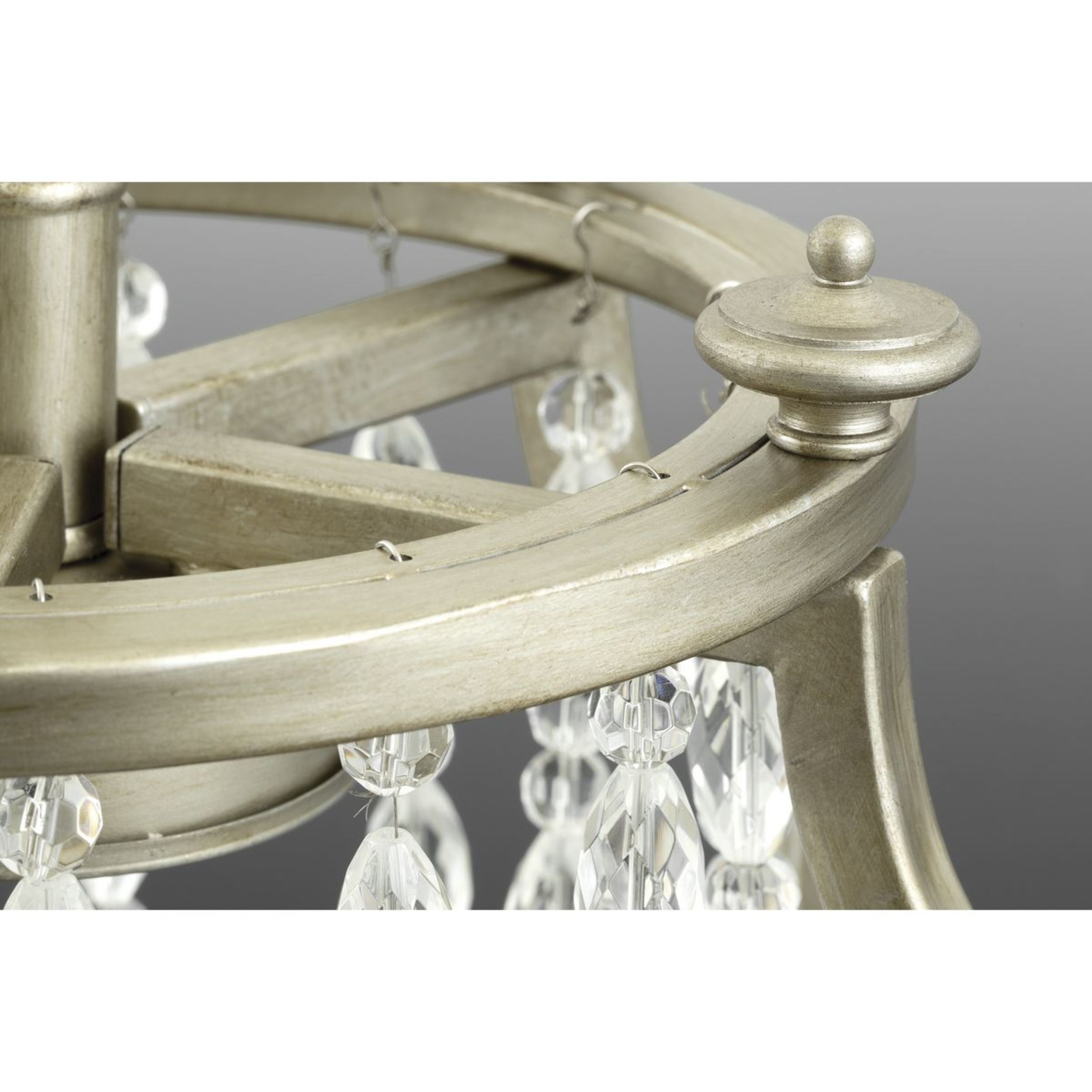 Desiree Silver Ridge 38" LED Crystal Linear Chandelier