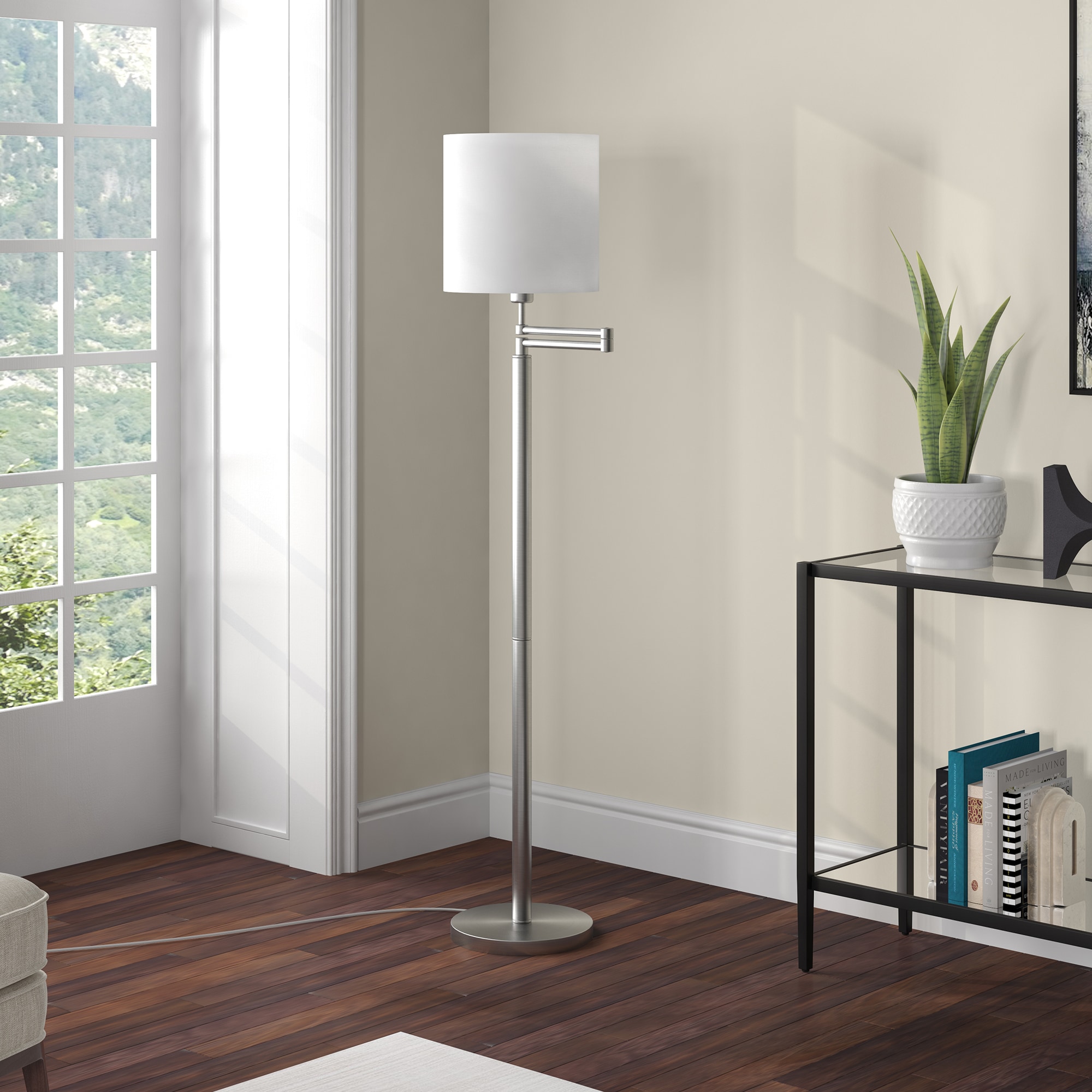 Light Accents - Metro Torchiere Modern Floor Lamp Brushed Nickel