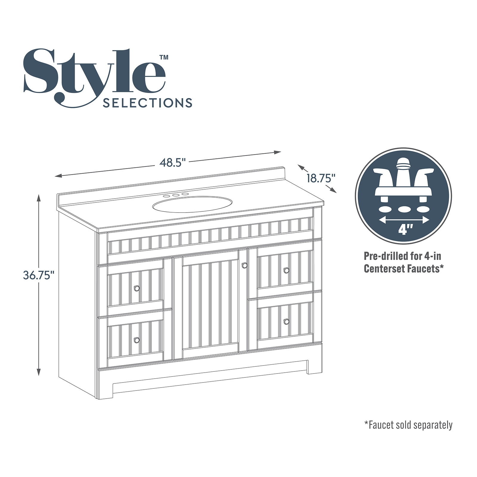 Style Selections C22J48D-SS Bath-Vanity-Combo - View #4