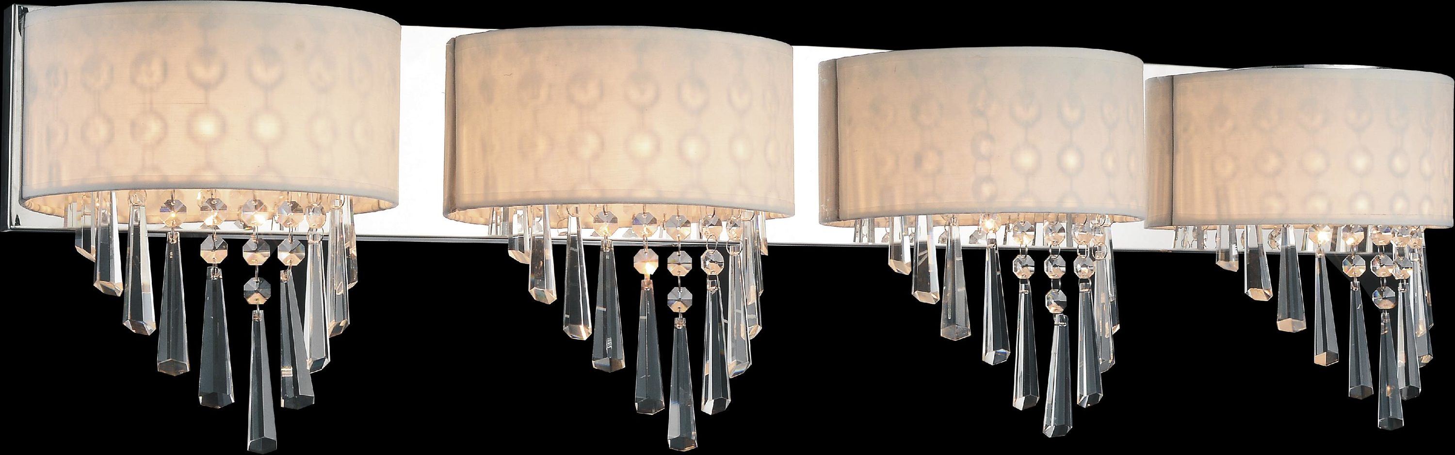 CWI Lighting 5565W38C-4 OFF WHITE Burney 38-in 4-Light Chrome LED Traditional Vanity Light