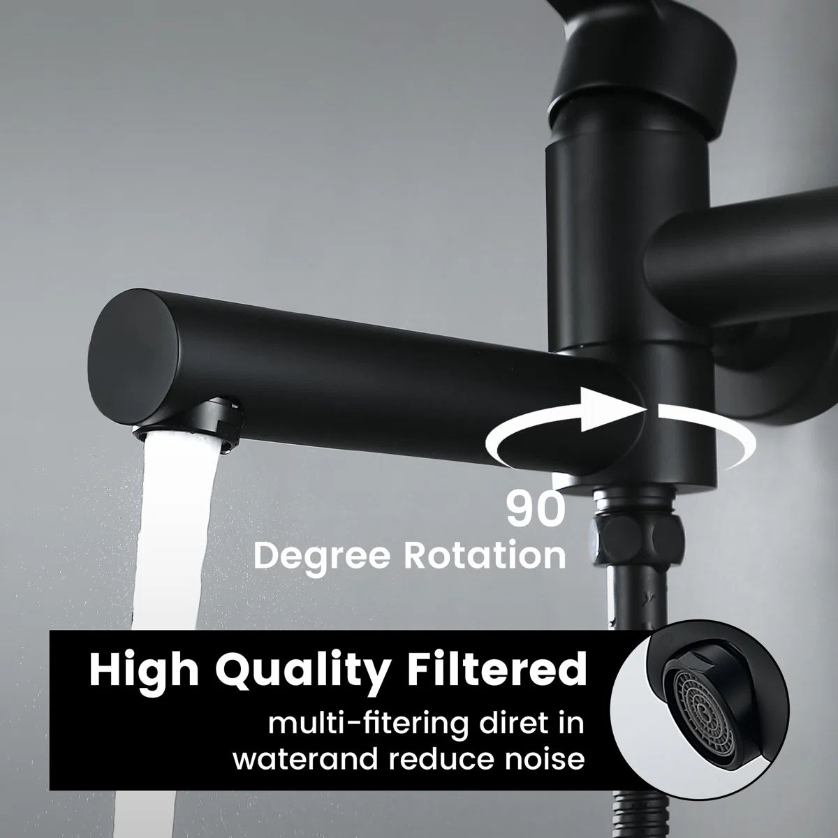 WELLFOR WB-65010MB Roman-Tub-Faucets - View #2