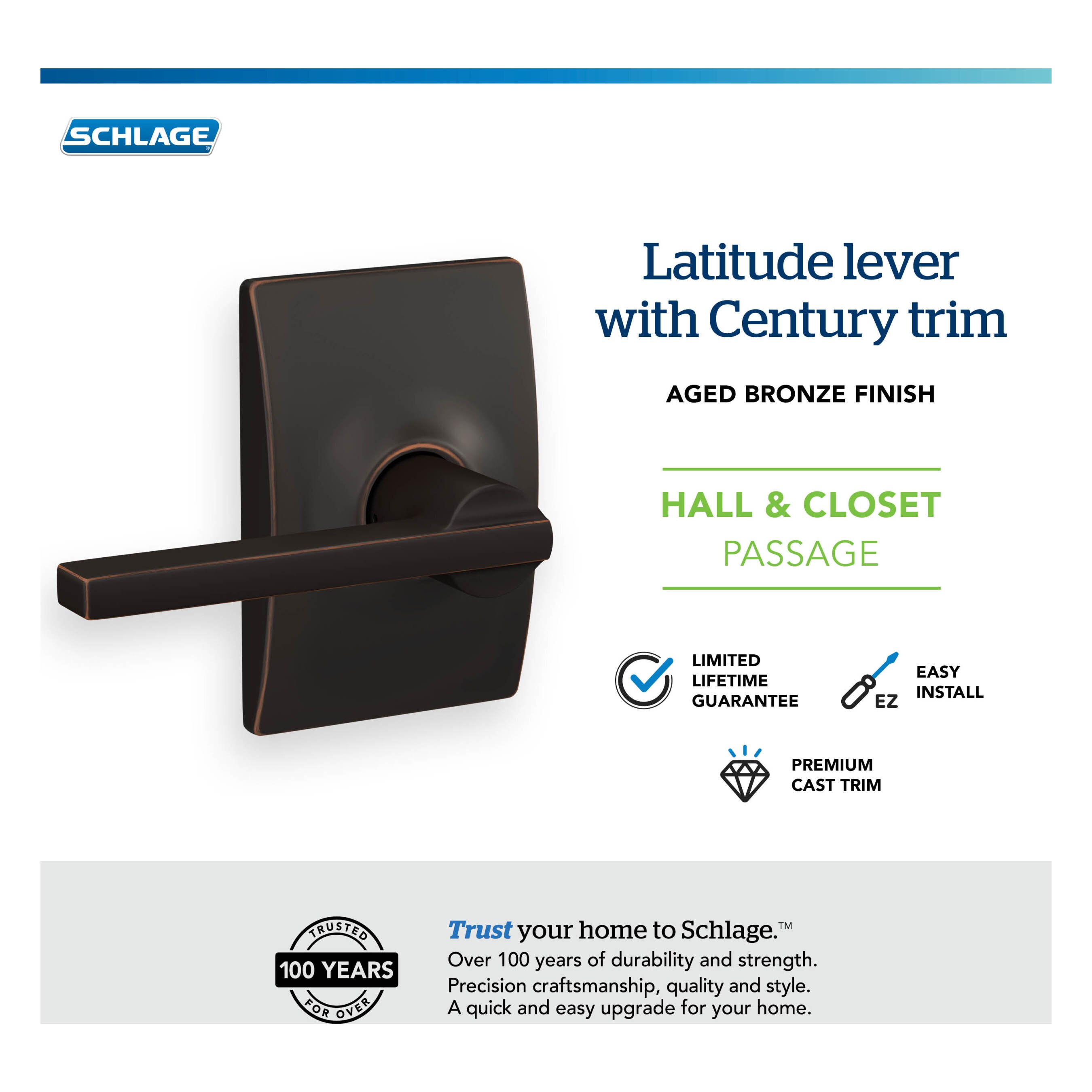 Schlage F10 LAT 716 CEN Door-Handles - View #6