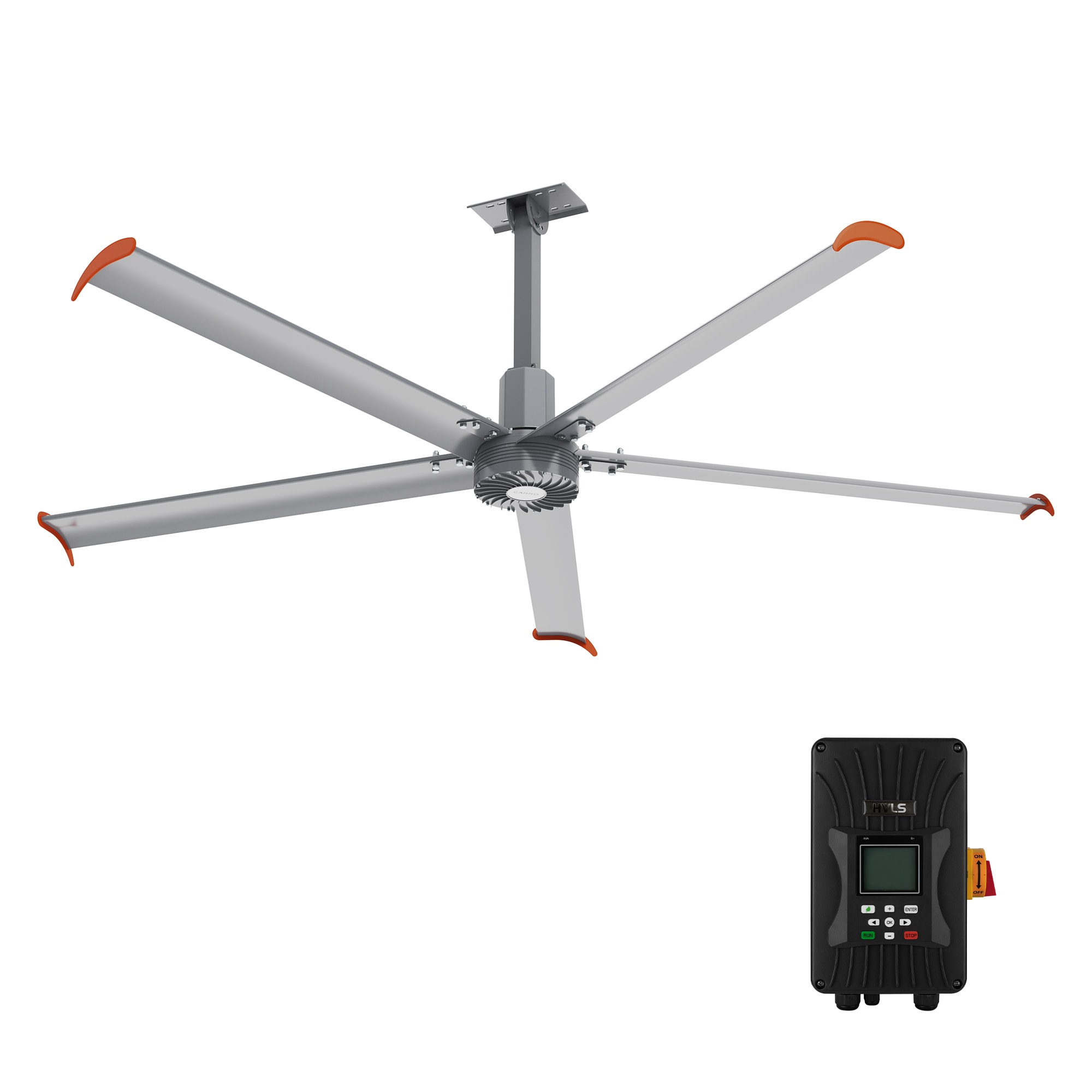 CARRO USA LCDC-105S-037-480 Makani 120-in Silver with Silver Blades Ceiling Fan Without Light ( 5 -Blade )