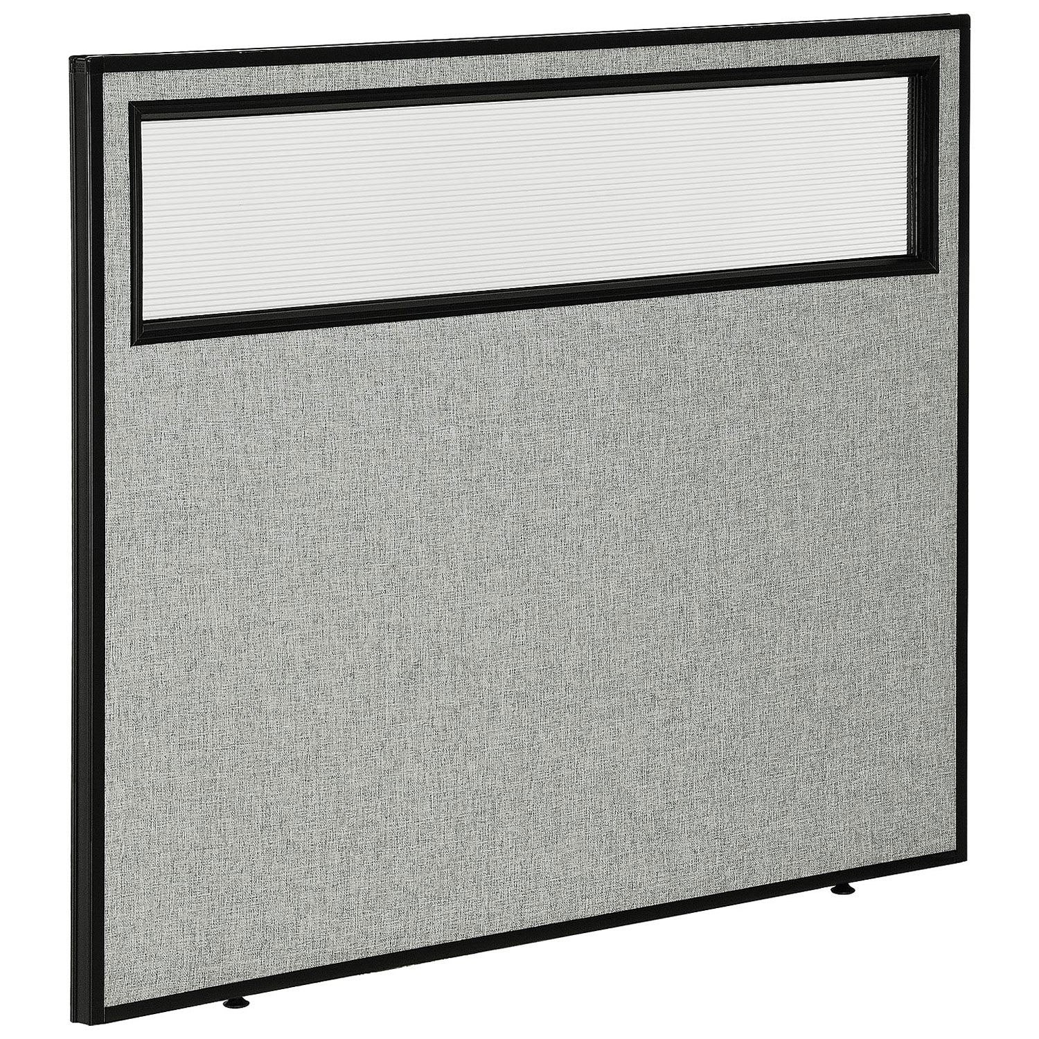 Global Industrial 694755WGY 48-14-inW x 42-inH Office Partition Panel with Partial Window Gray
