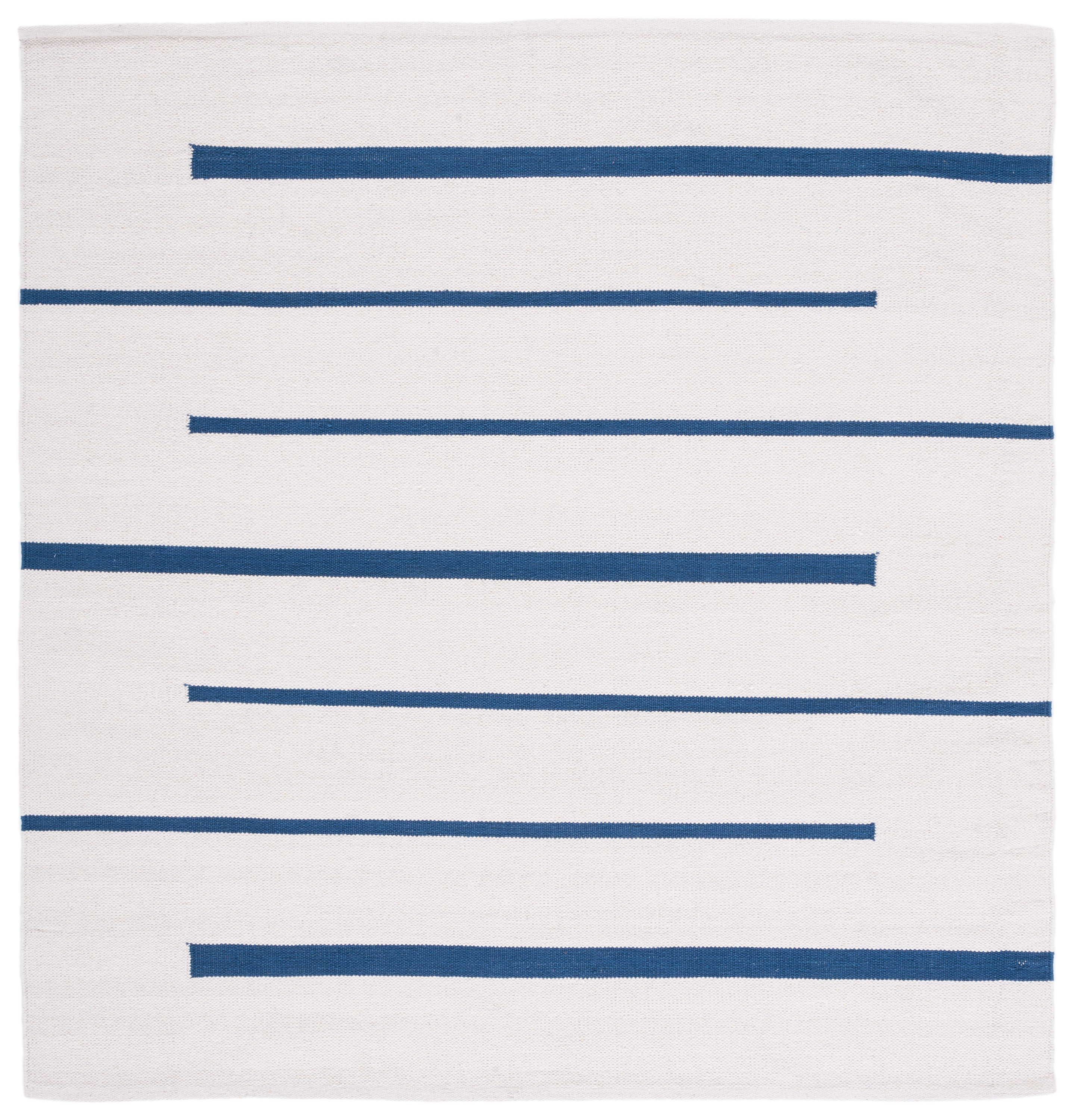 Safavieh MTK311M-6SQ Montauk Odoarda 6 x 6 (ft) Cotton Ivory/Navy Square Indoor Stripe Bohemian/Eclectic Area rug