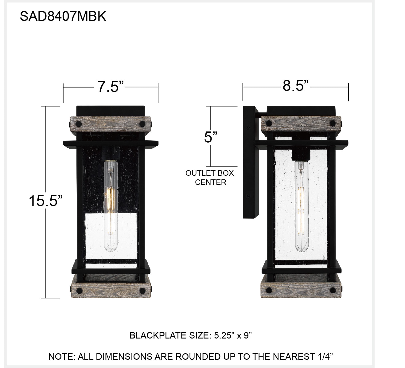 Quoizel SAD8407MBK Outdoor-Wall-Lighting - View #5