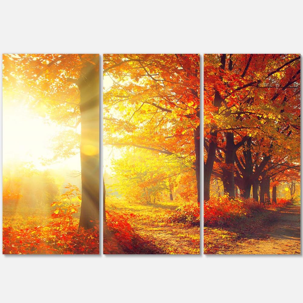 Designart PT14257-3P 28-Inches H x 36-Inches W Landscape Canvas Print