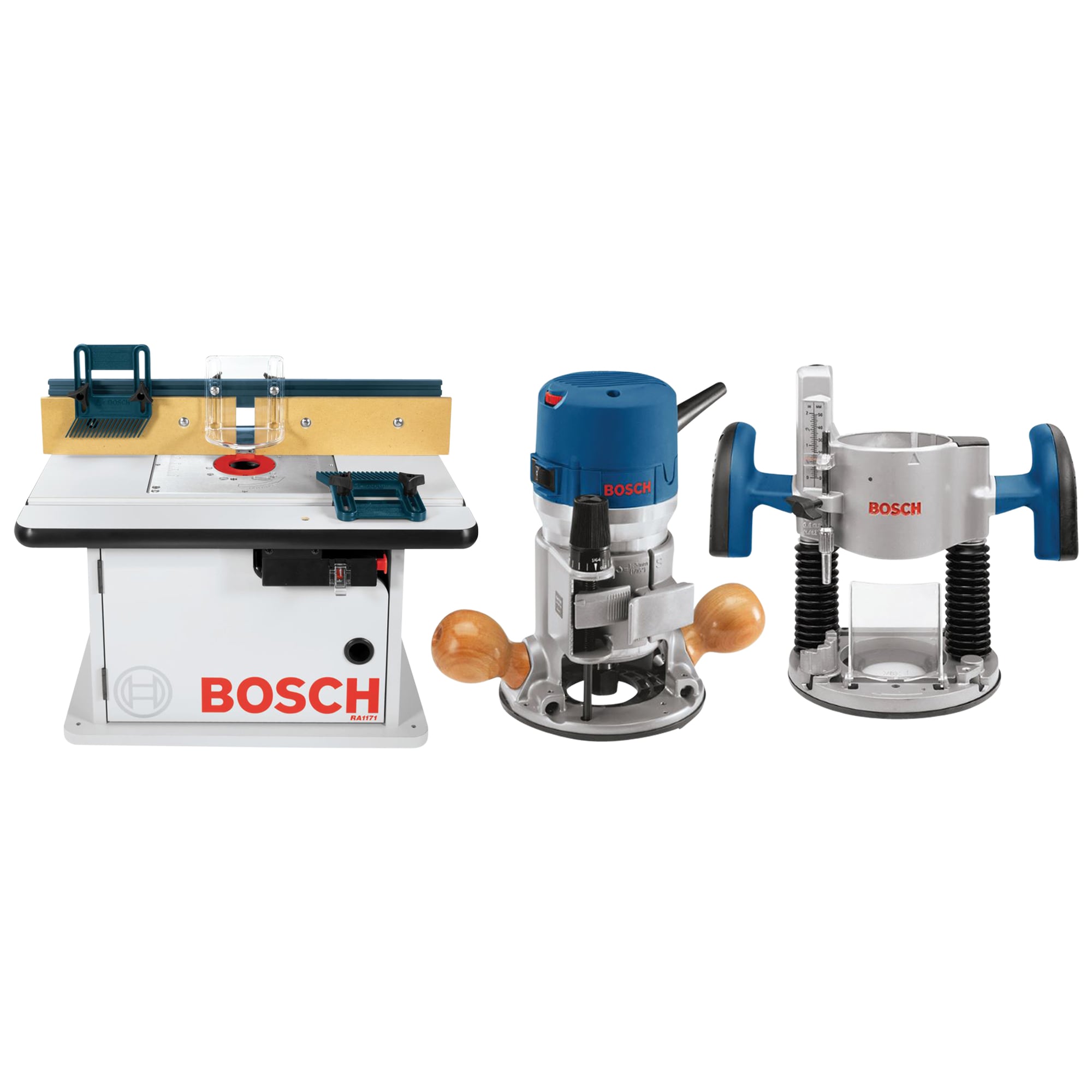 Shop Bosch Bosch Plunge & Fixed-Base Router Combo Kit w/ Cabinet Style  Router Table at