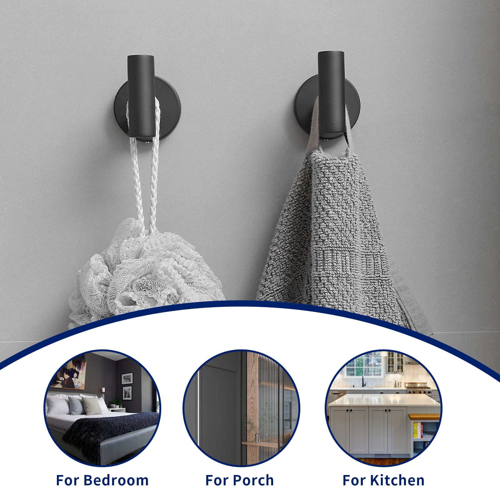 Matte Black Stainless Steel 4-Piece Bathroom Hardware Set