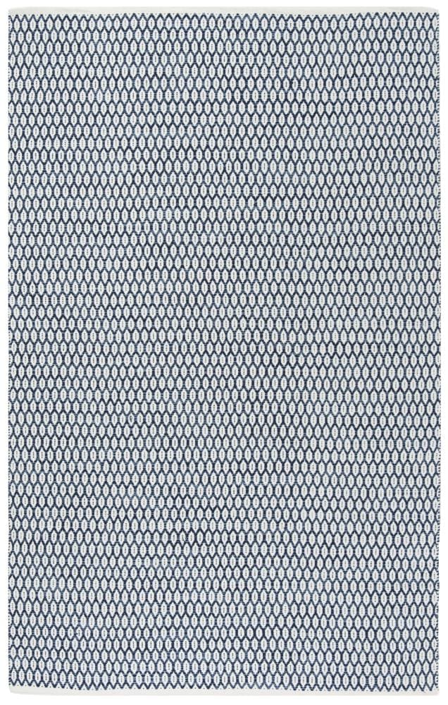 Safavieh MTK608C-5 Montauk Loch 5 x 8 (ft) Cotton Navy/Ivory Rectangular Indoor Coastal Area rug