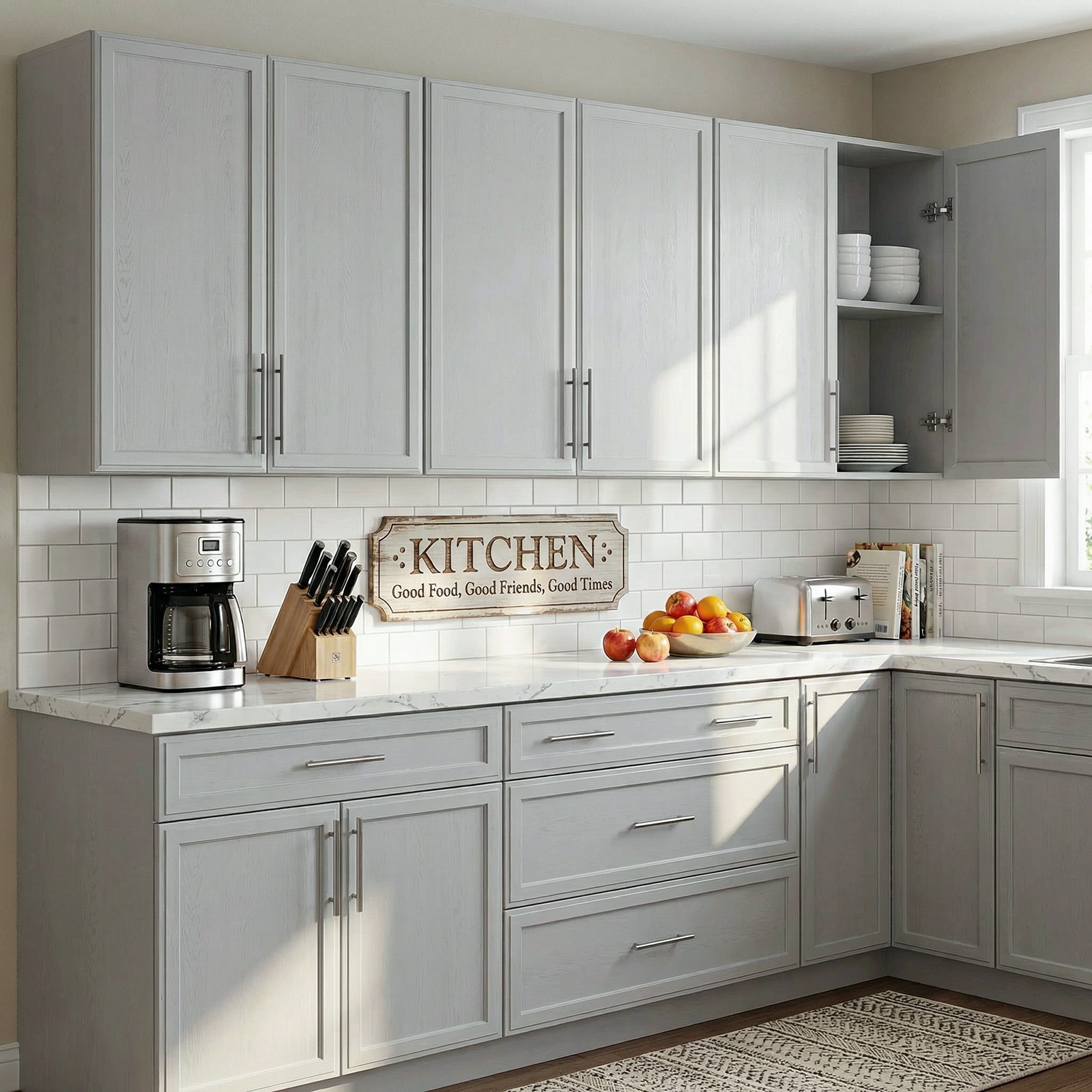 FIMELLO 88.5-in W x 31.5-in H Engineered Wood Wall-mount Utility Storage Cabinet